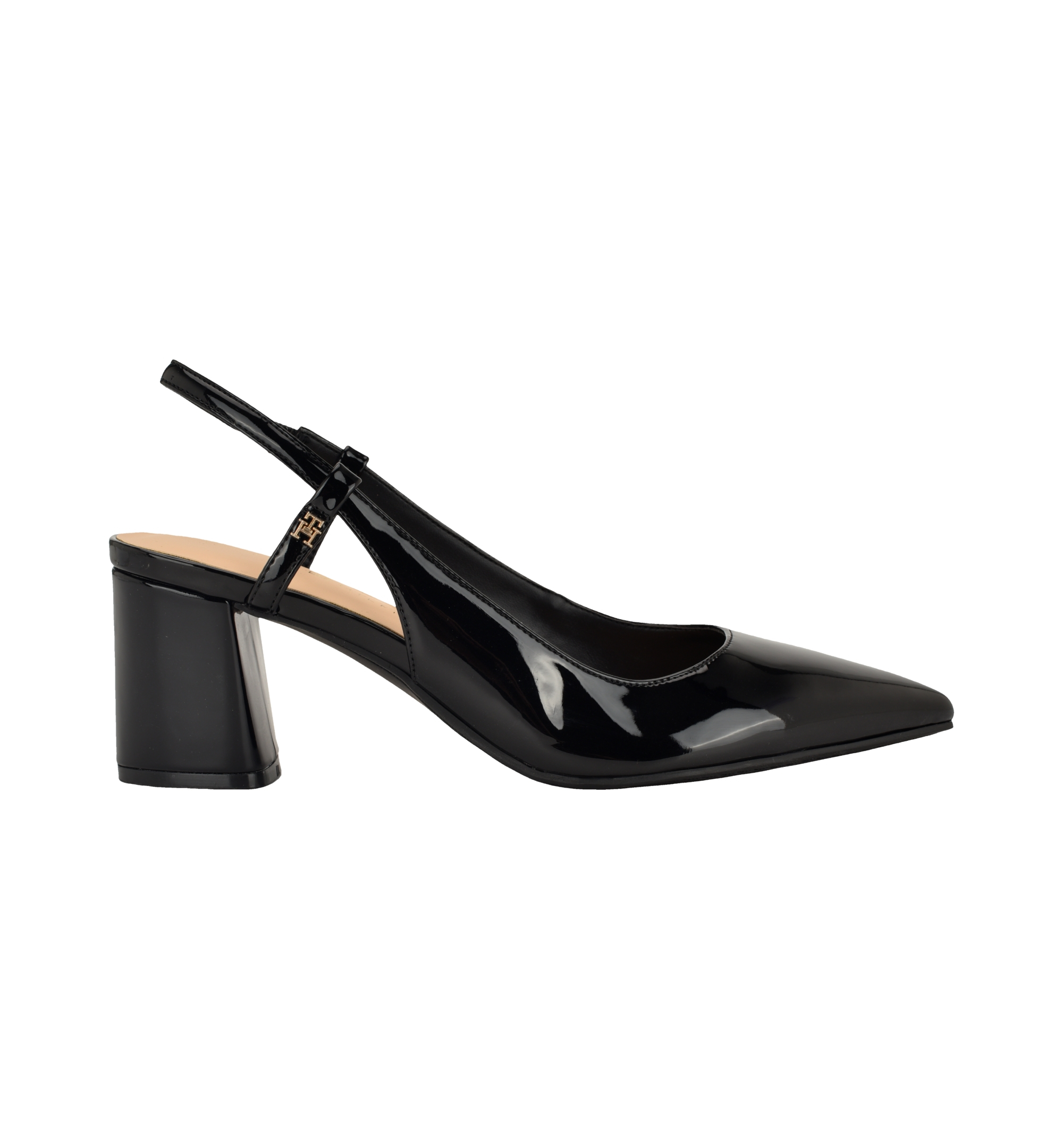 Tommy Hilfiger Women's Jezibee Block Heel Slingback Pumps - Black Patent