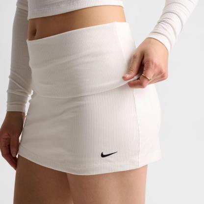 Women's Nithtke Sportswear Chill Knit Mid-Rise Tight Ribbed Skort - Sail/Black