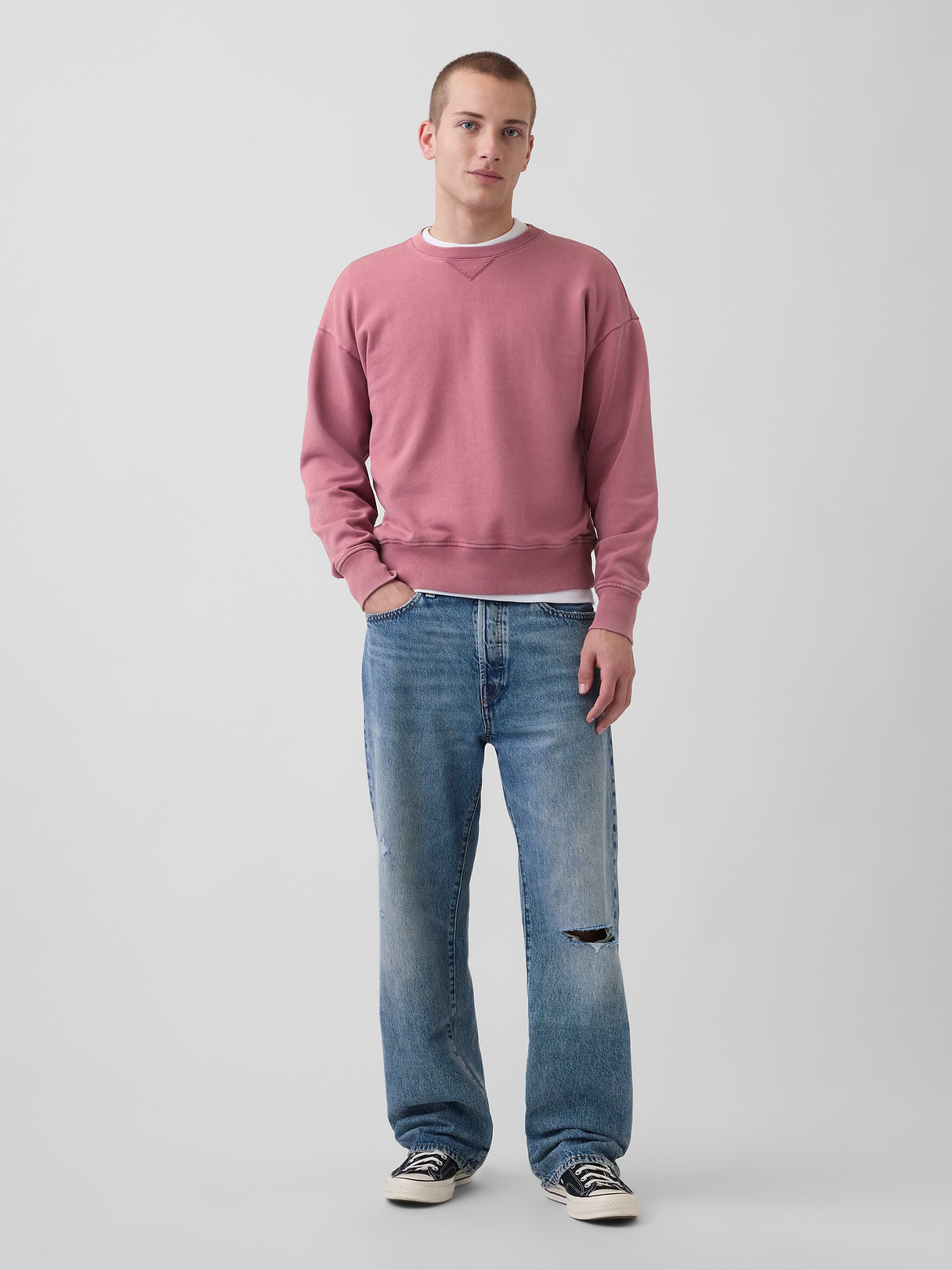 Adult Heavyweight French Terry Oversized Sweatshirt - painted rose