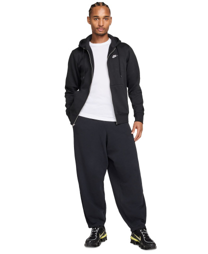 Nike Men's Full-Zip Fleece Regular-Fit Hoodie - Black/White