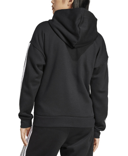 adidas Women's 3-Stripe Fleece Full-Zip Hoodie - Black/White
