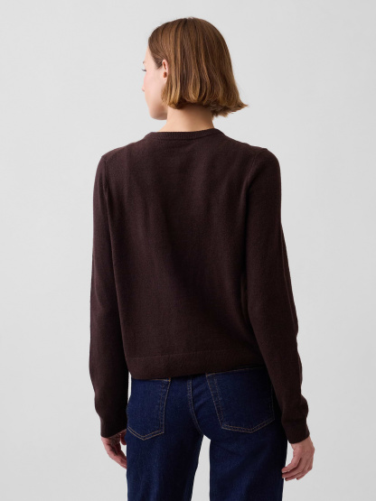 CashSoft Crop Cardigan - Terra brown heather