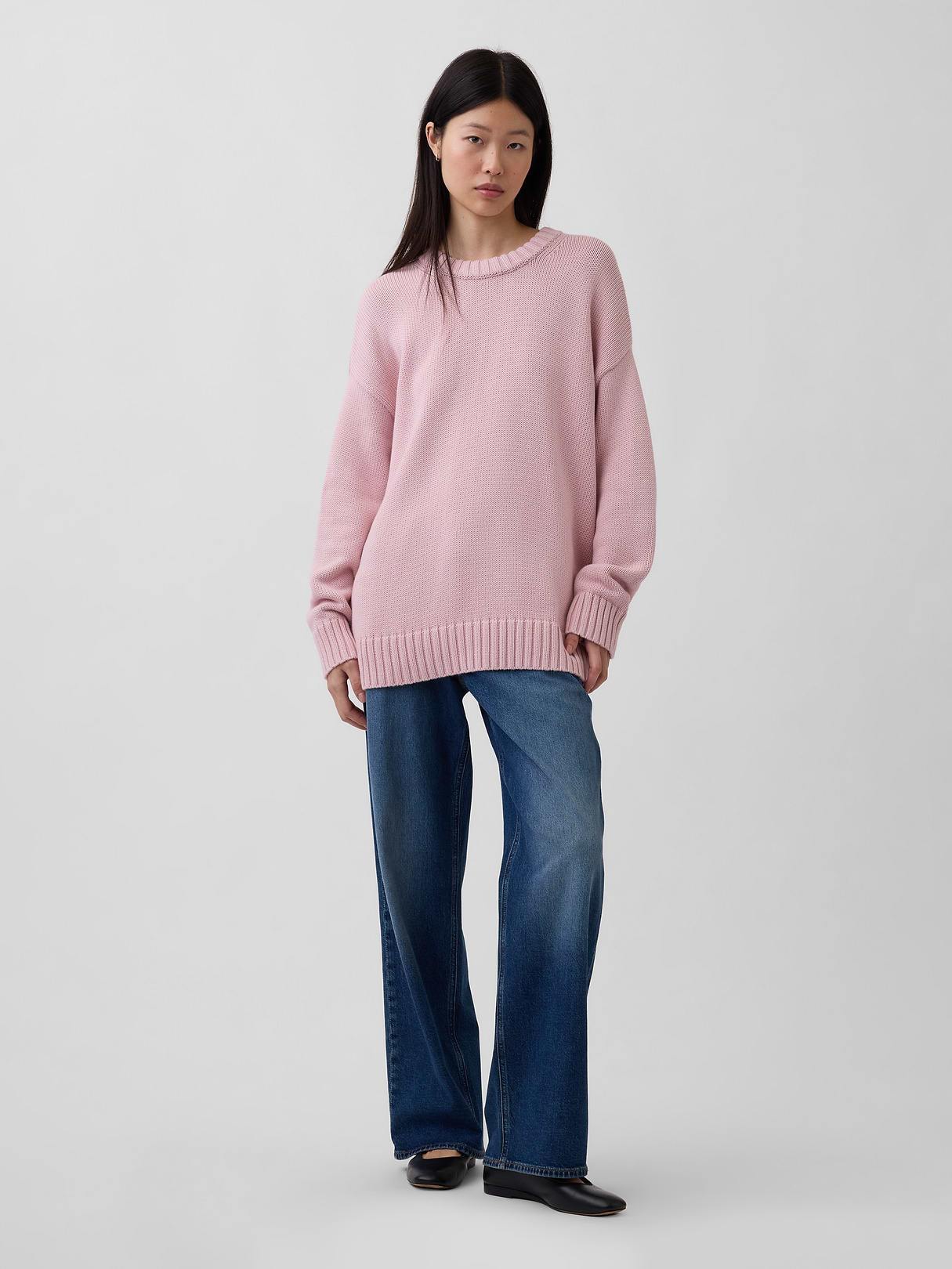 100% Cotton Oversized Sweater - Primitive pink
