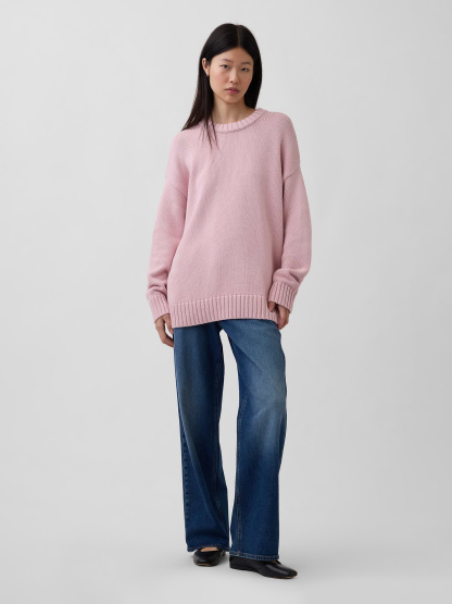 100% Cotton Oversized Sweater - Primitive pink