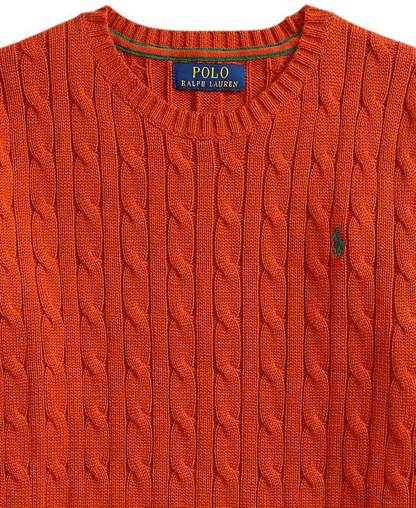 Polo Ralph Lauren Boys' 8-20 Cable-Knit Cotton Sweater - Varsity Orange