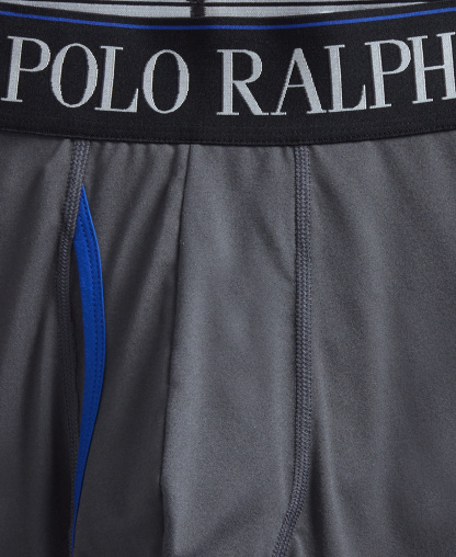 Polo Ralph Lauren Men's 3-Pack 4-D Flex Cool Microfiber Boxer Briefs - Charcoal /Rugby Royal /Polo Black