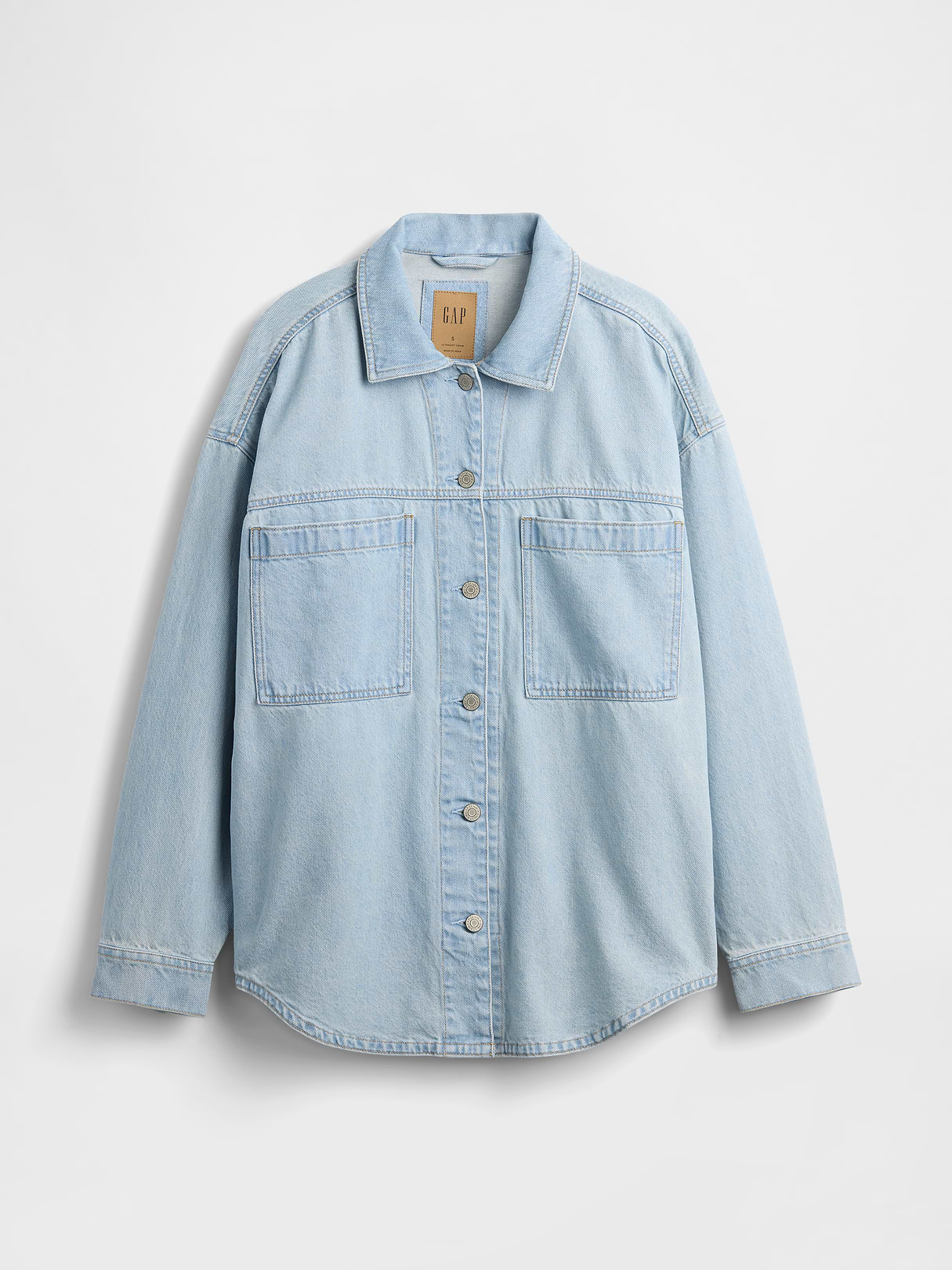 Denim Oversized Shirt Jacket - light wash