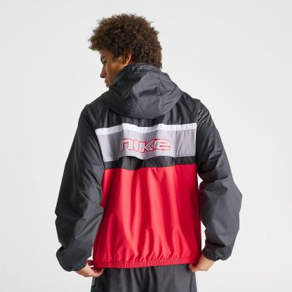 Men's Nithtke Sportswear Windrunner Lined Full-Zip Jacket - Black/University Red/Cement Grey