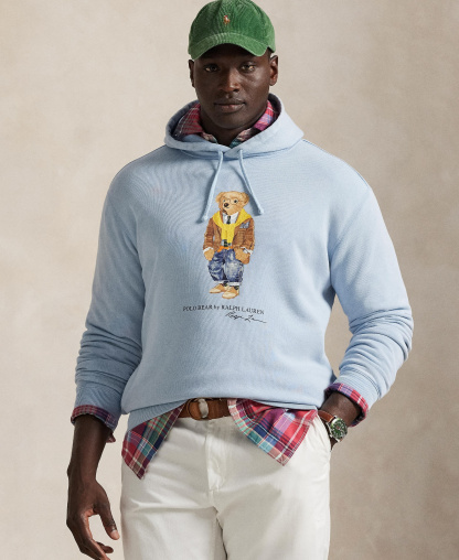 Polo Ralph Lauren Men's Big & Tall Bear Graphic Long-Sleeve Hoodie - Southport Blue/heritage Bear