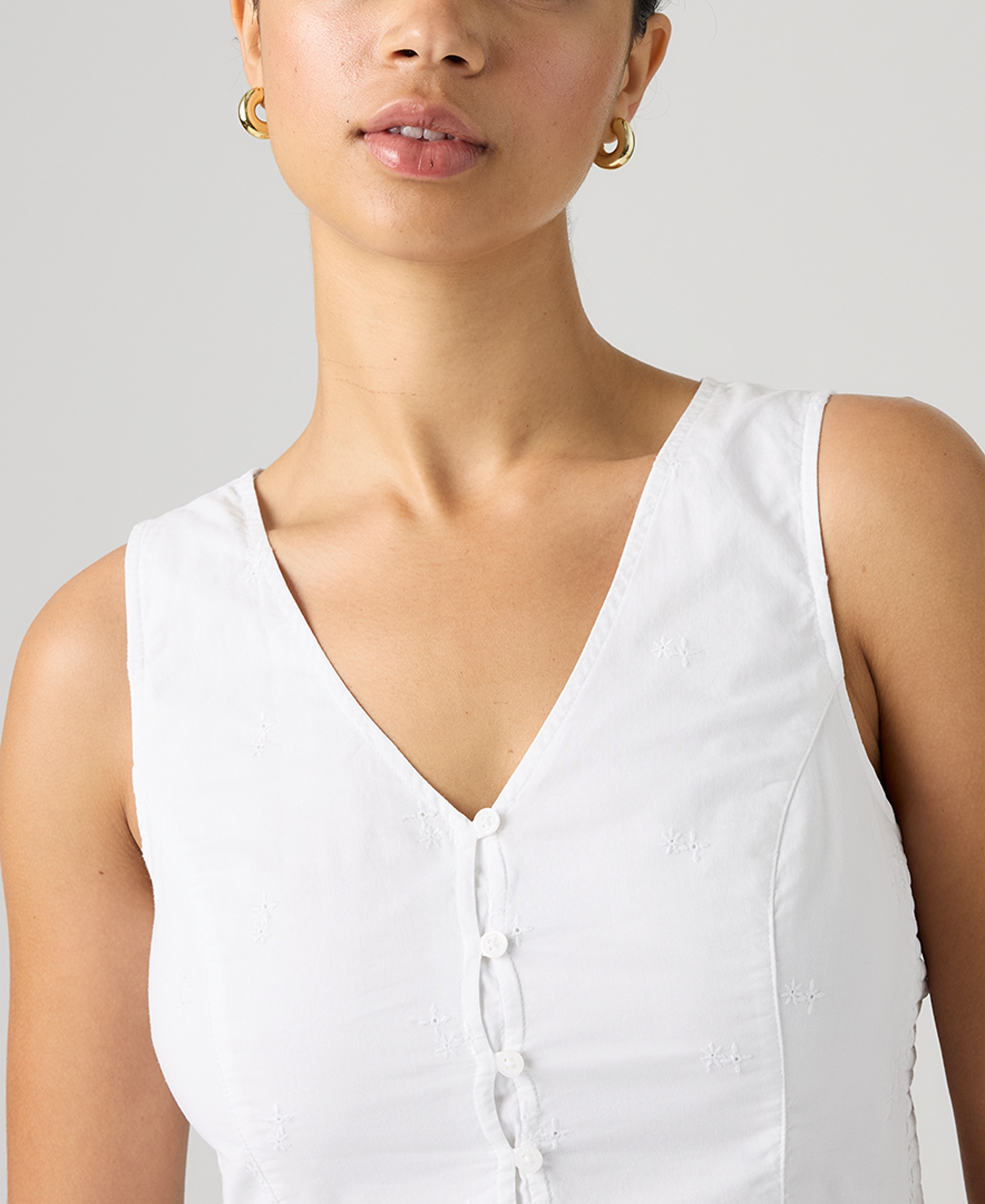 Levi's Women's Teagan Mini Eyelet Blouse - Mini Eyelet Bright White