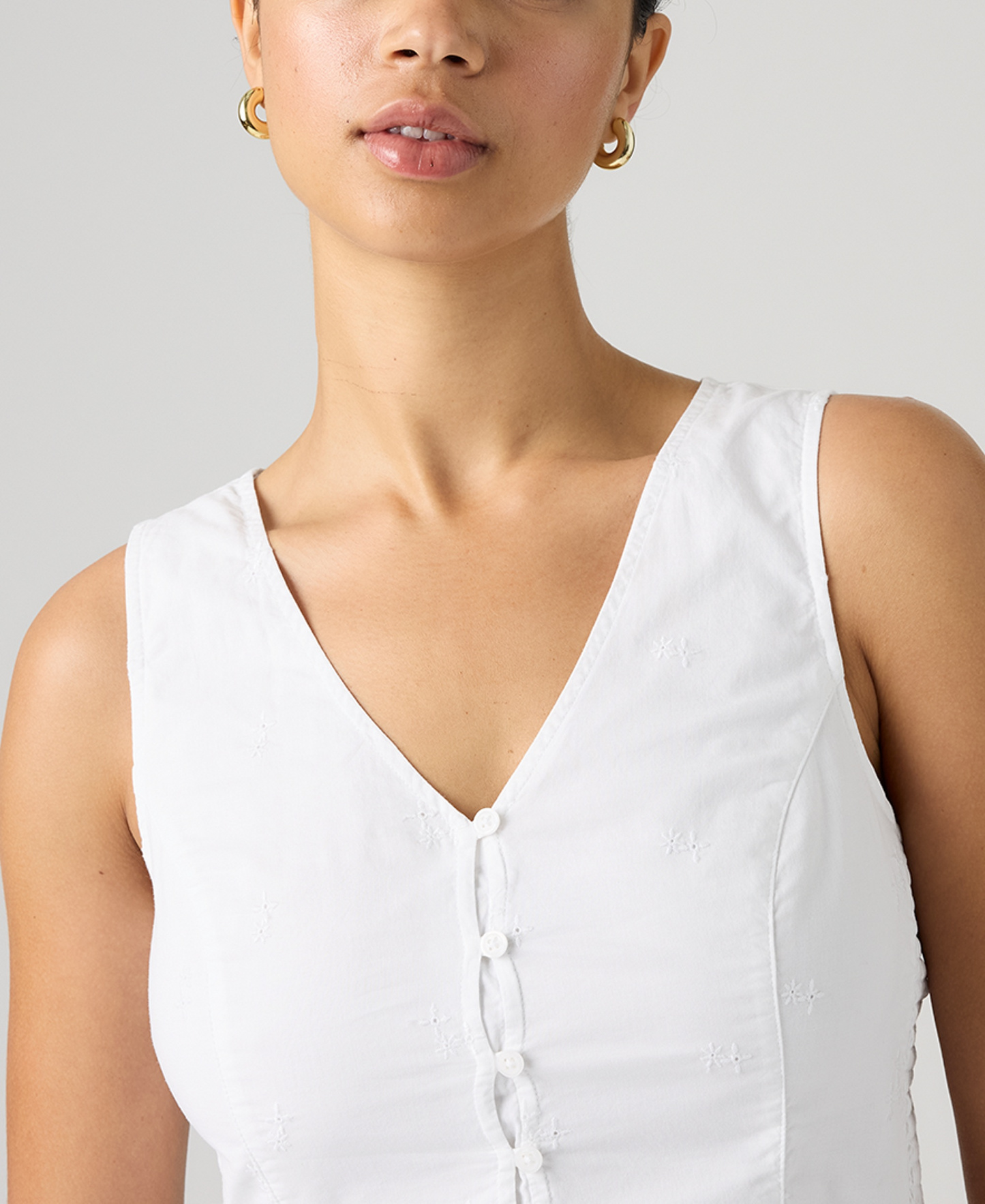 Levi's Women's Teagan Mini Eyelet Blouse - Mini Eyelet Bright White