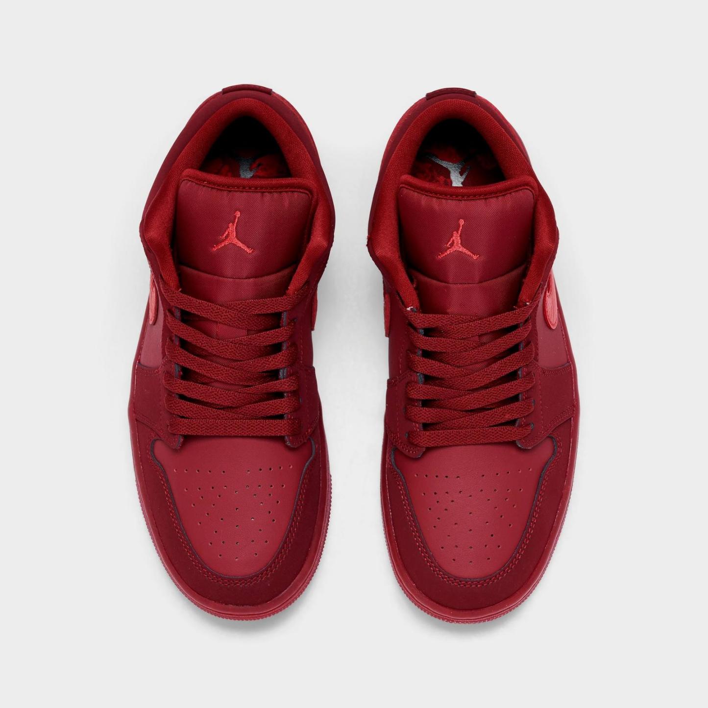 Women's Air Jordan 1 Low SE Casual Shoes - Team Red/Sierra Red - Left shoe facing left. Outside of the shoe. - view 5