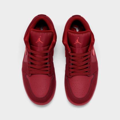 Women's Air Jordan 1 Low SE Casual Shoes - Team Red/Sierra Red - Left shoe facing left. Outside of the shoe. - view 5