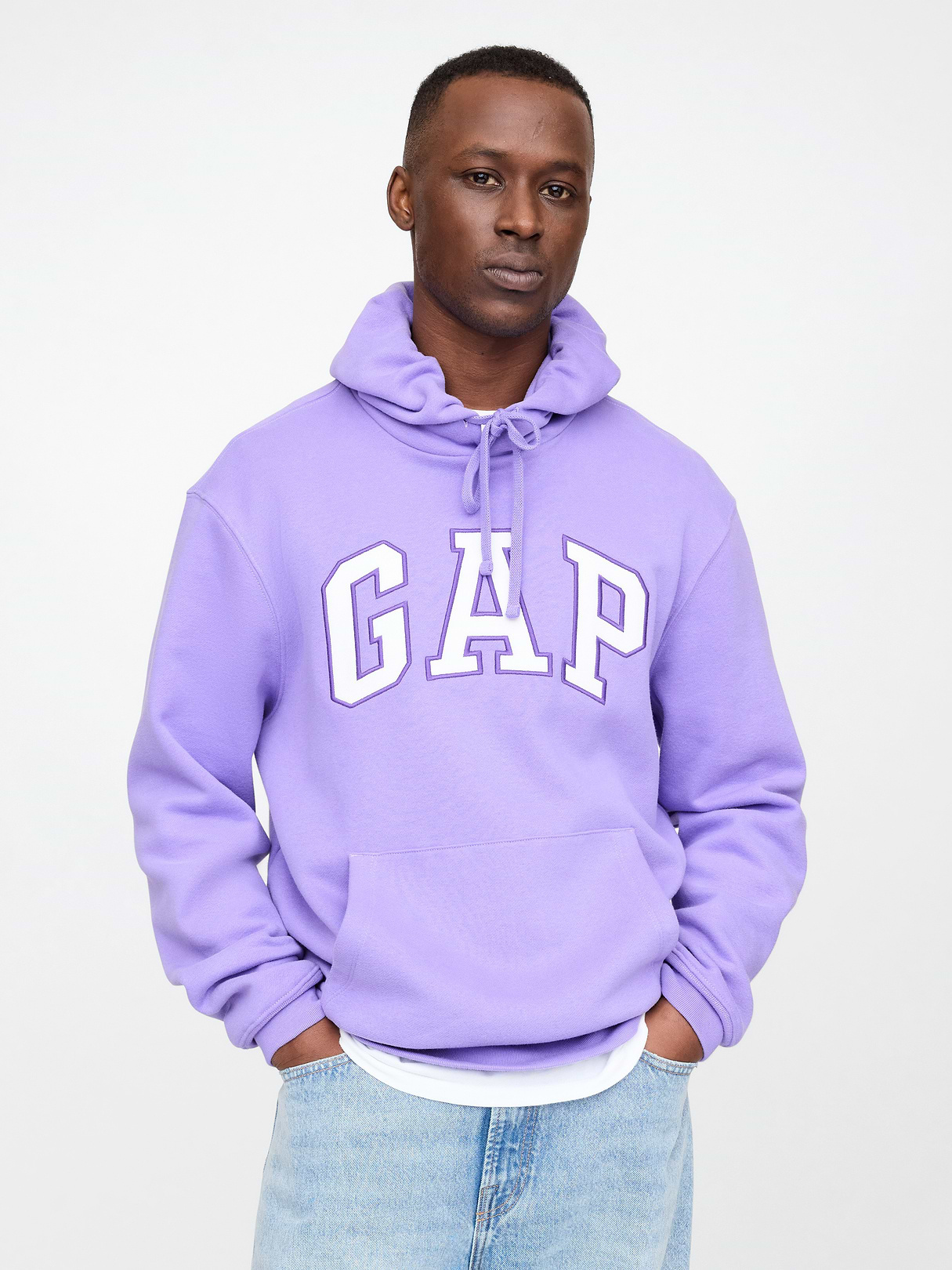 Adult VintageSoft Arch Logo Hoodie - Wisteria blossom
