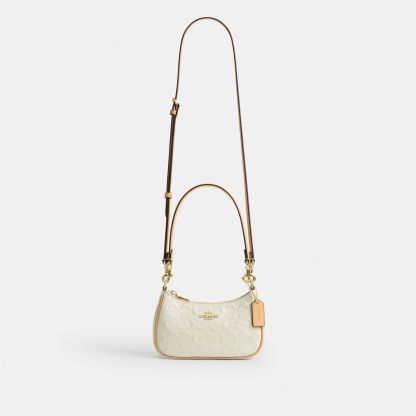 Teri Mini Crossbody Bag In Signature Leather - Gold/Light Lemon - view 9