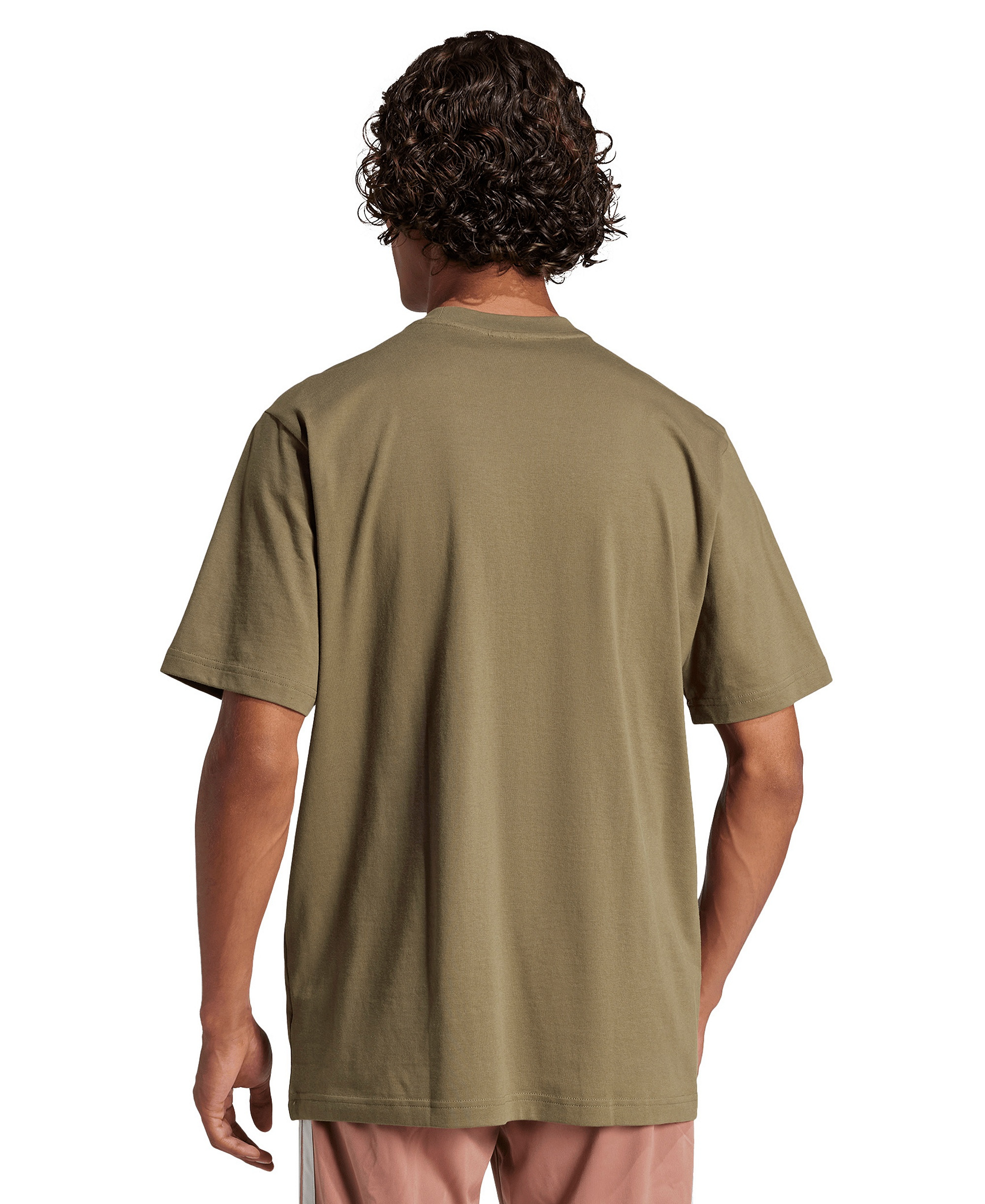 adidas Men's Essentials Linear Logo Graphic Regular-Fit T-Shirt - Olive Strata