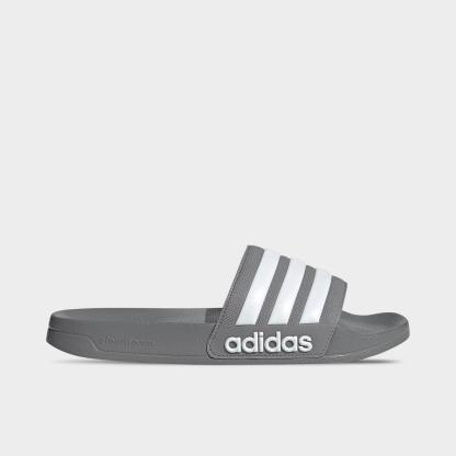 Men's adidas adilette Shower Slide Sandals - Grey/White/Grey - view 1