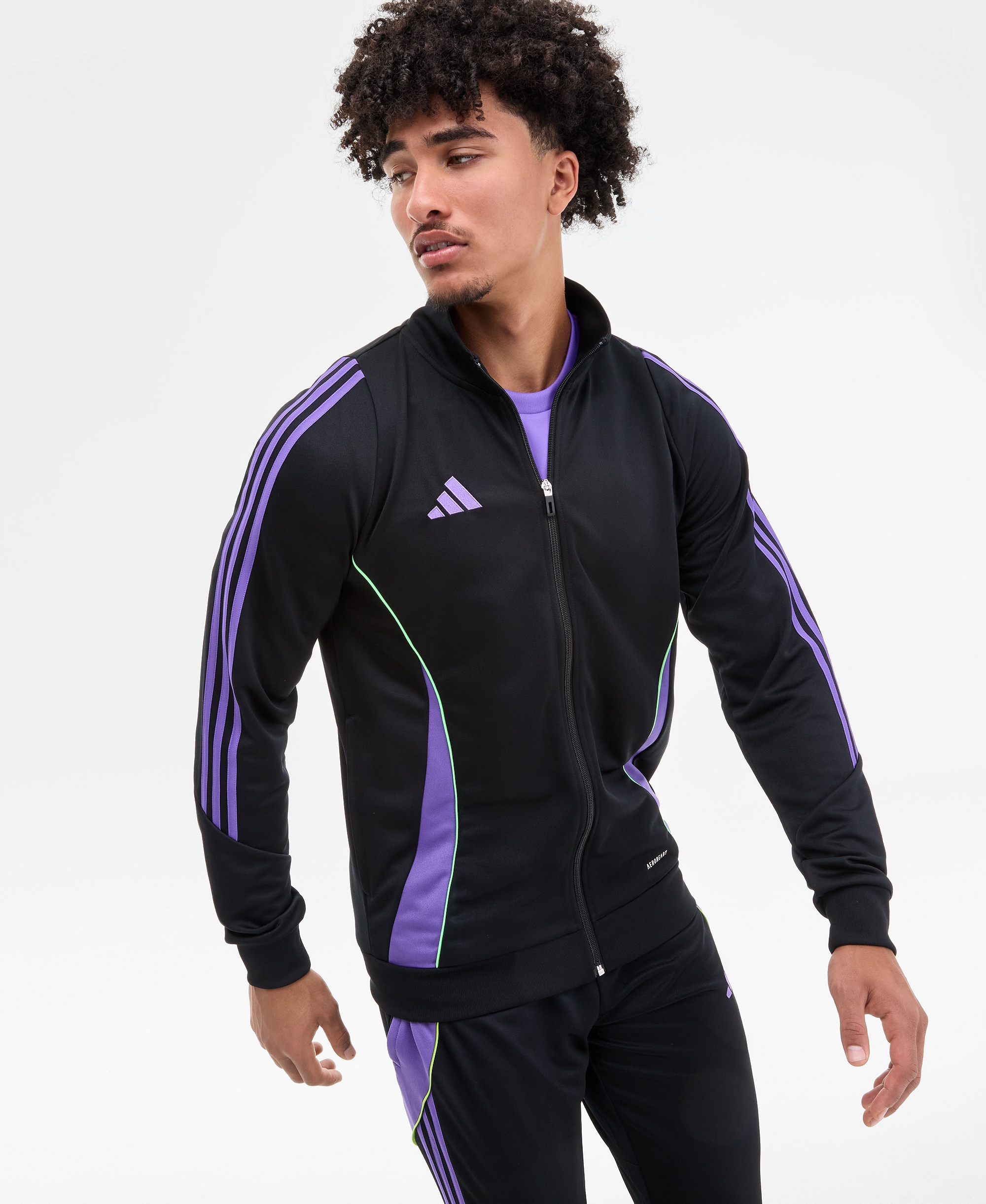 adidas Men's Tiro Jacket, Pants & T-Shirt - Light Blue/White