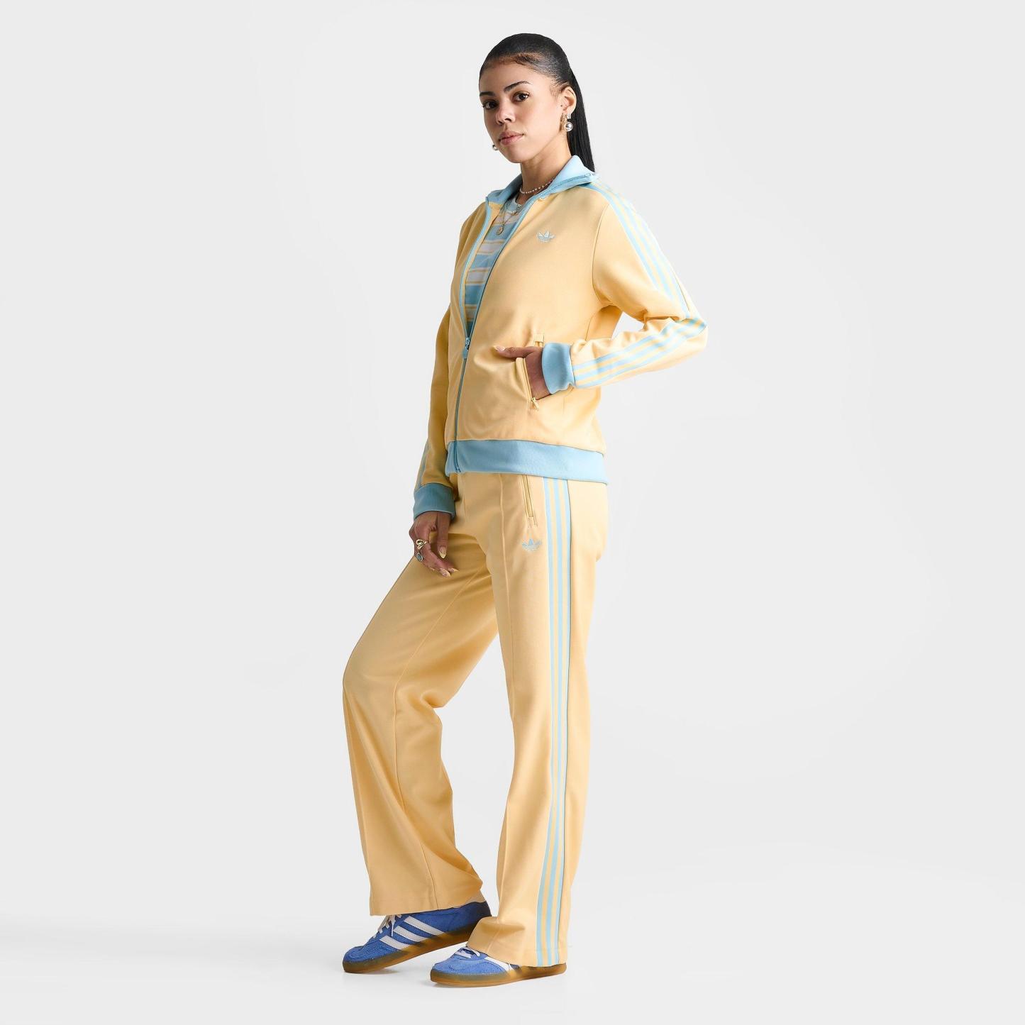 Women's adidas Originals Beckenbauer Classic Track Pants - Orange Tint/Icy Blue