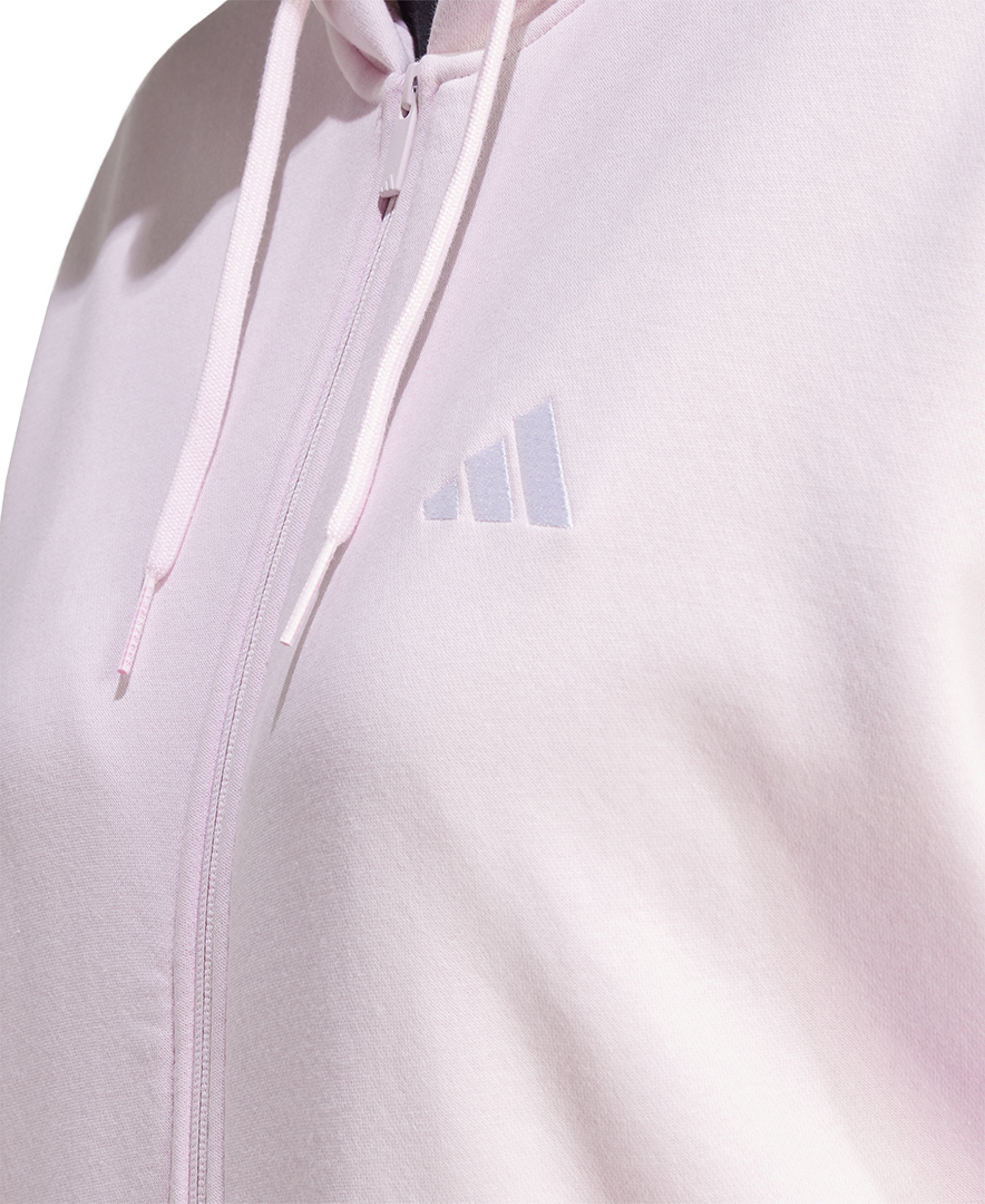 adidas Plus Size Essentials 3-Stripes Full-Zip Fleece Hoodie - Brght Pink