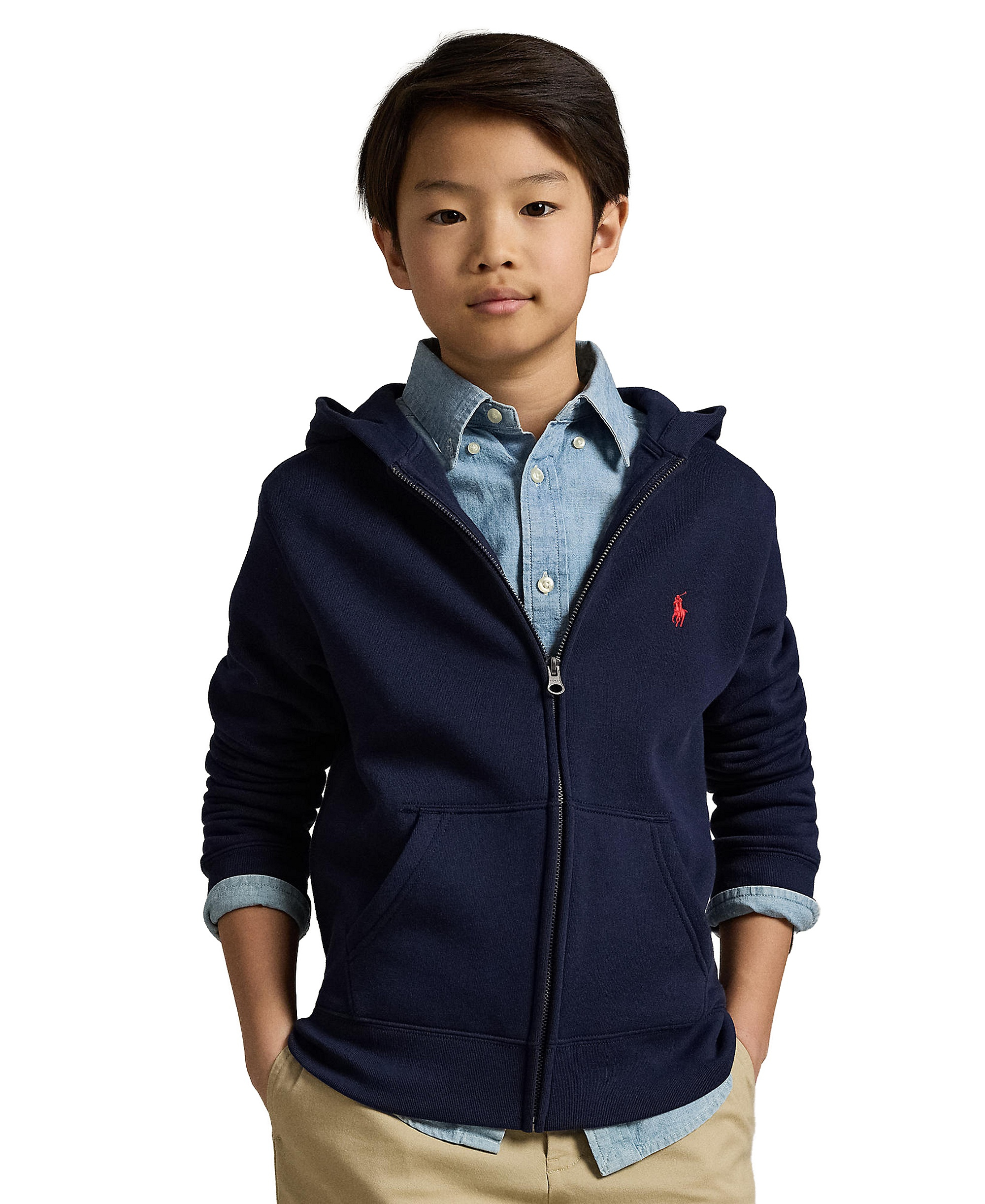 Polo Ralph Lauren 8-20 Boys' Cotton Fleece Zip Up Hoodie - Cruise Navy