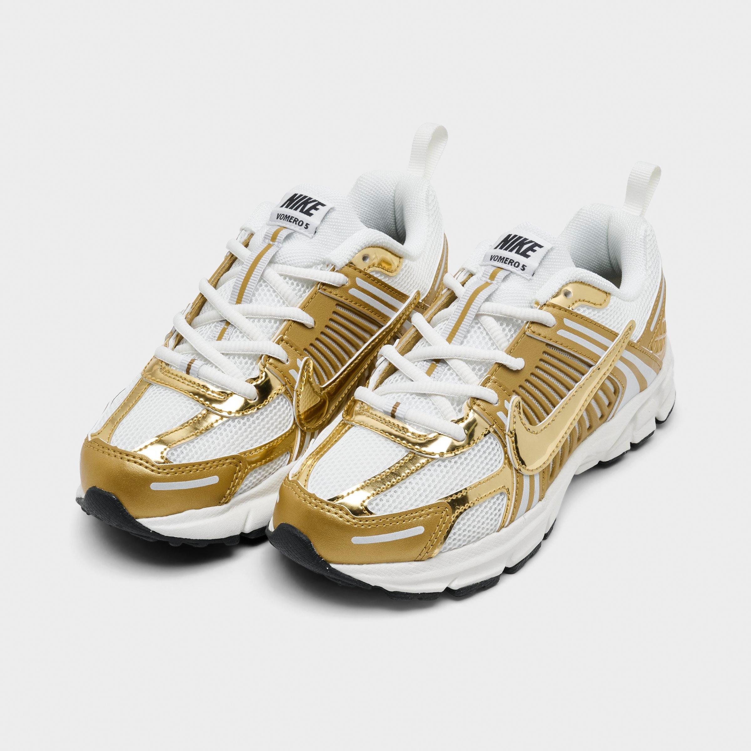 Little Kids' Nithtke Vomero 5 Casual Shoes - Sail/Metallic Gold/Anthracite - Both shoes facing left