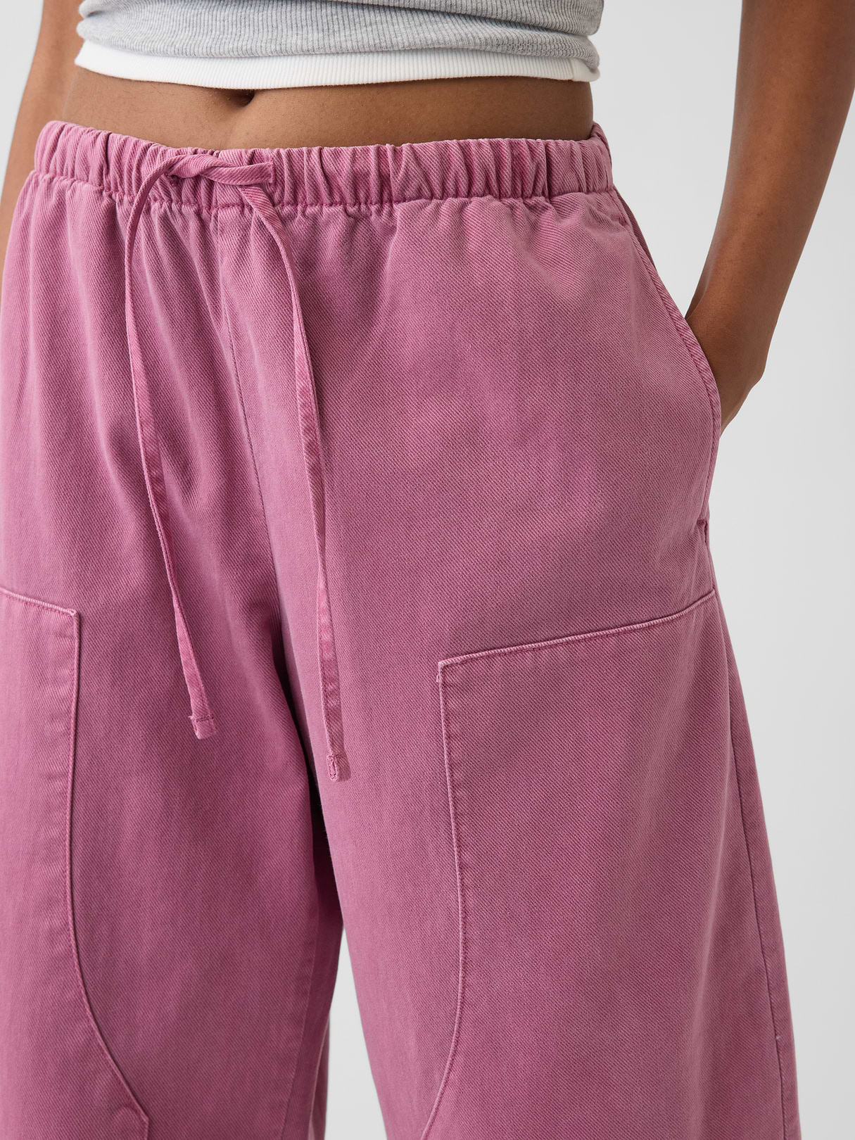 Easy Double-Knee Barrel Pants - Raspberry ice pink