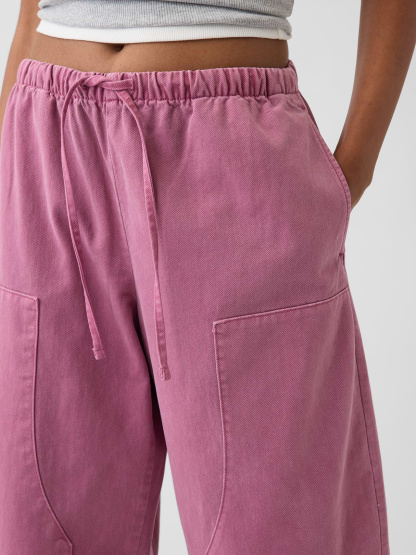 Easy Double-Knee Barrel Pants - Raspberry ice pink