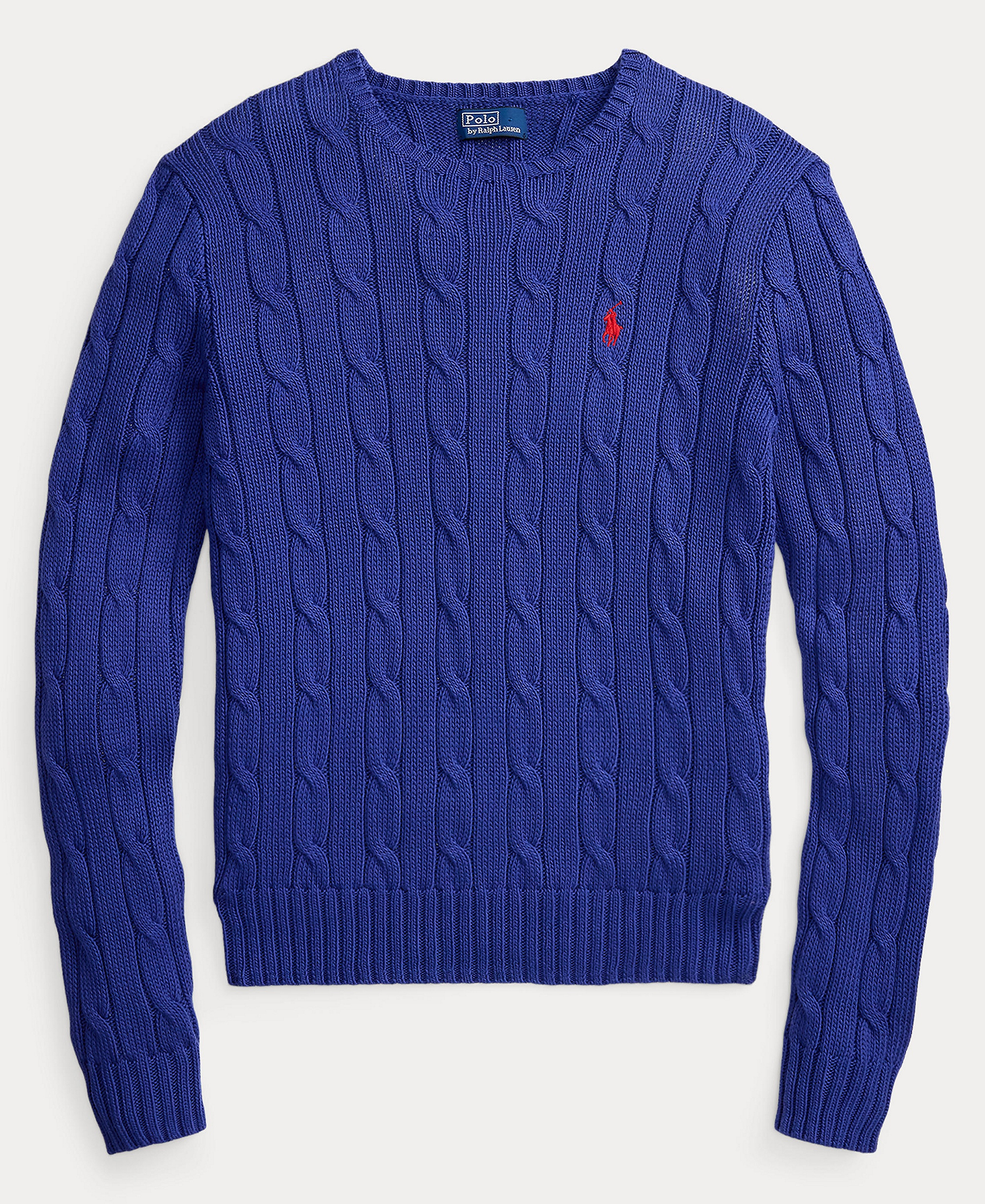Polo Ralph Lauren Women's Cable-Knit Cotton Crewneck Sweater - Charter Blue