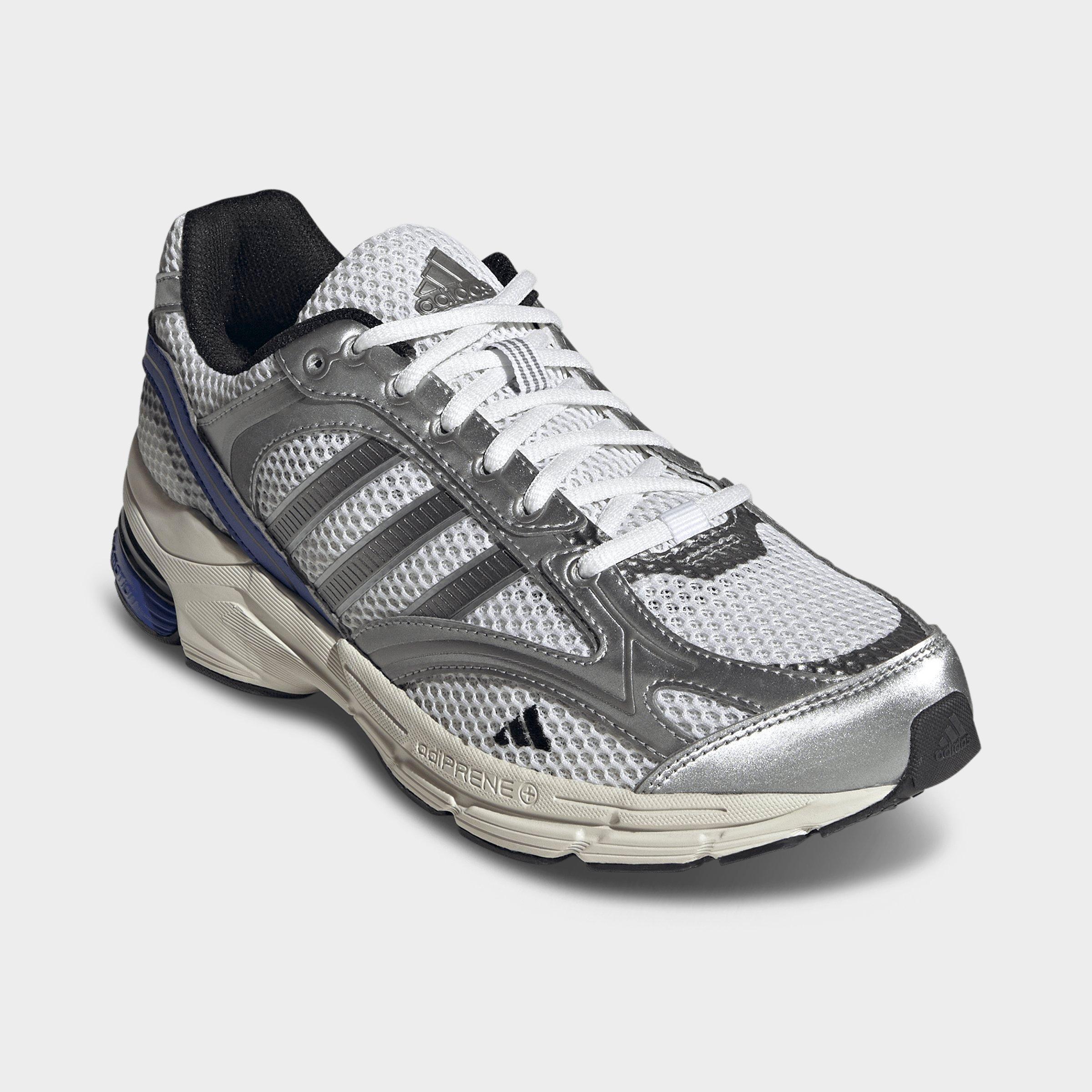 Men's adidas Spiritain 2000 Casual Shoes - Part 1 - Cloud White/Iron Metallic/Semi Lucid Blue - Both shoes facing left
