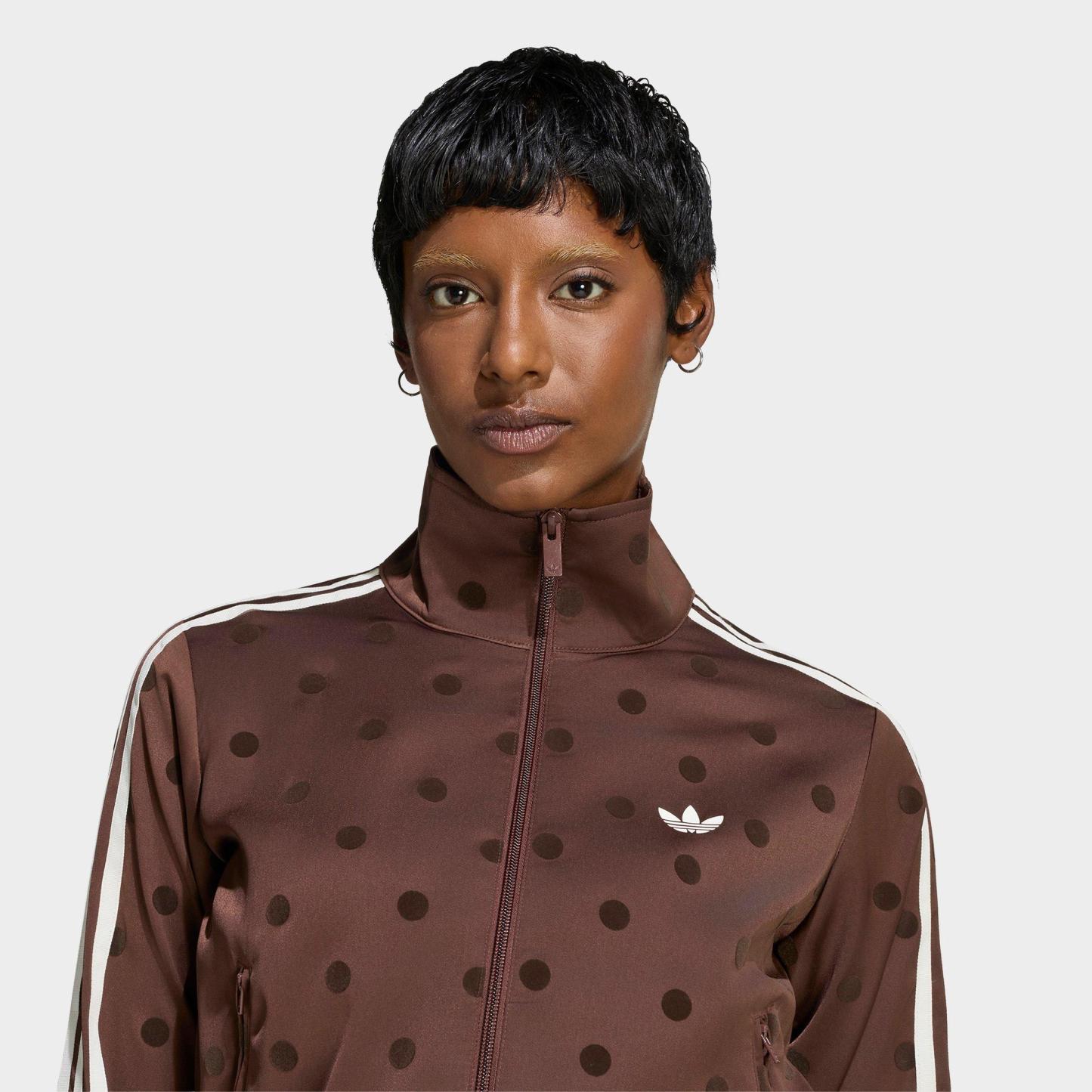 Women's adidas Originals Firebird Polka Dot Satin Track Jacket - Auburn