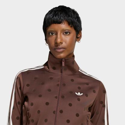 Women's adidas Originals Firebird Polka Dot Satin Track Jacket - Auburn