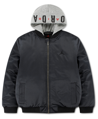Jordan Boys' 8-20 Hooded Long-Sleeve Bomber Jacket - Dark Smoke Gray