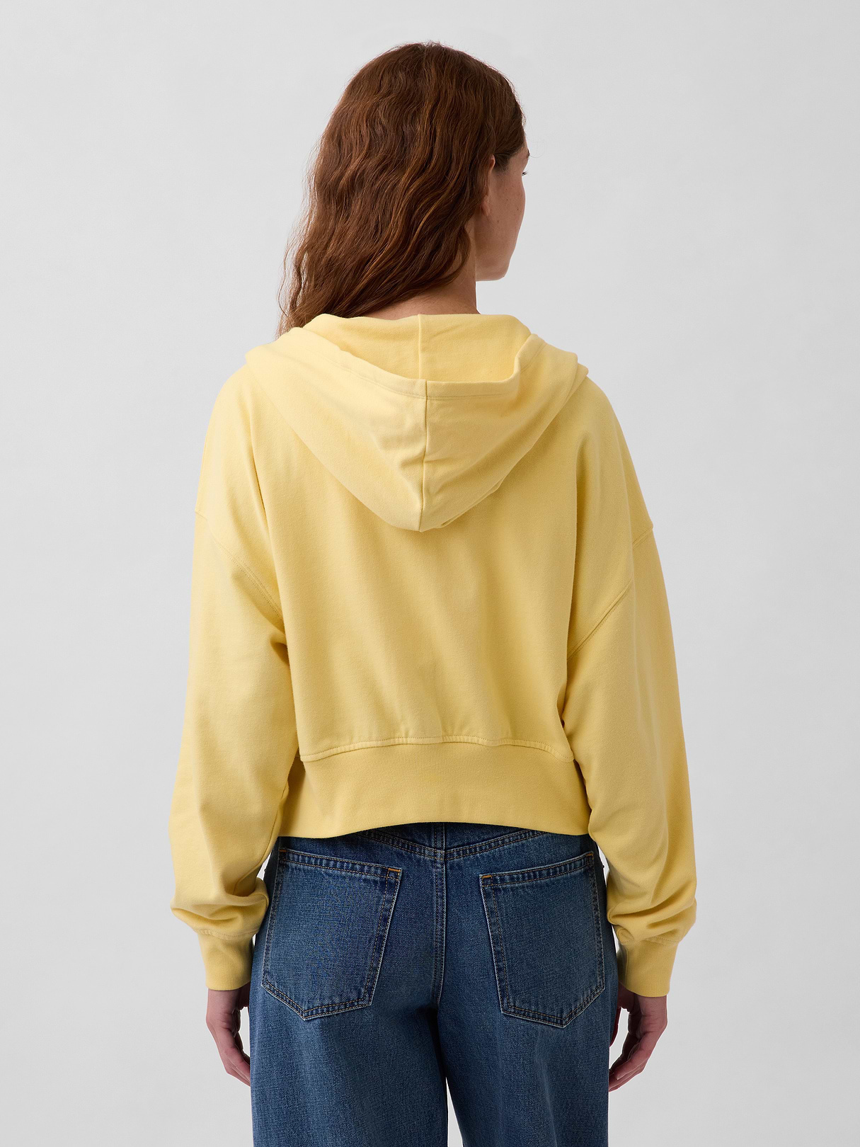 VintageSoft Terry Oversized Wedge Zip Hoodie - Havana yellow