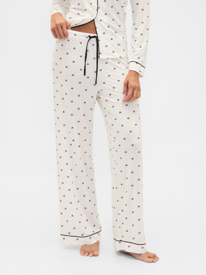 SoftMade Modal PJ Pants - Black bow print