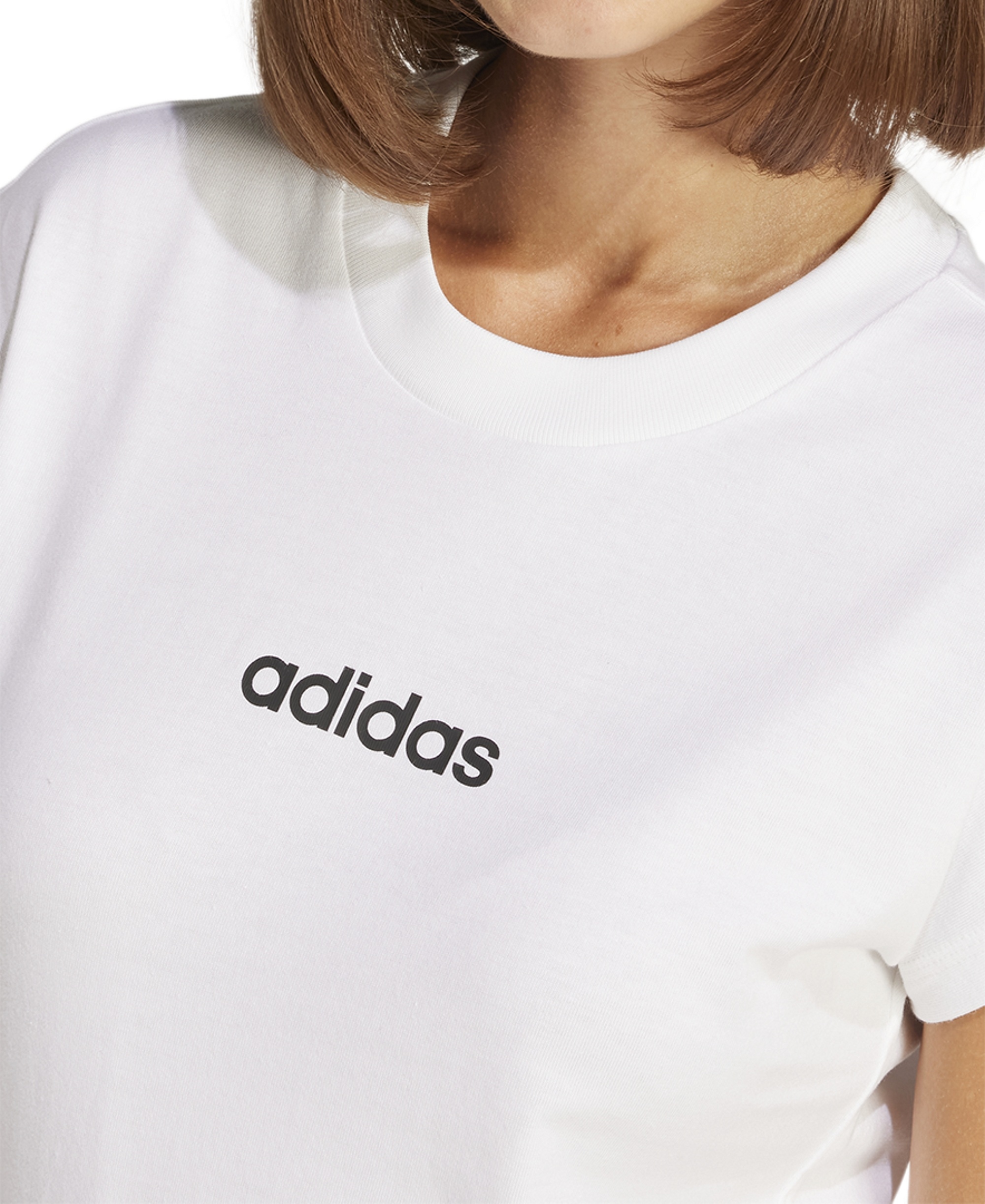 adidas Women's Essentials Linear Cotton T-Shirt - White