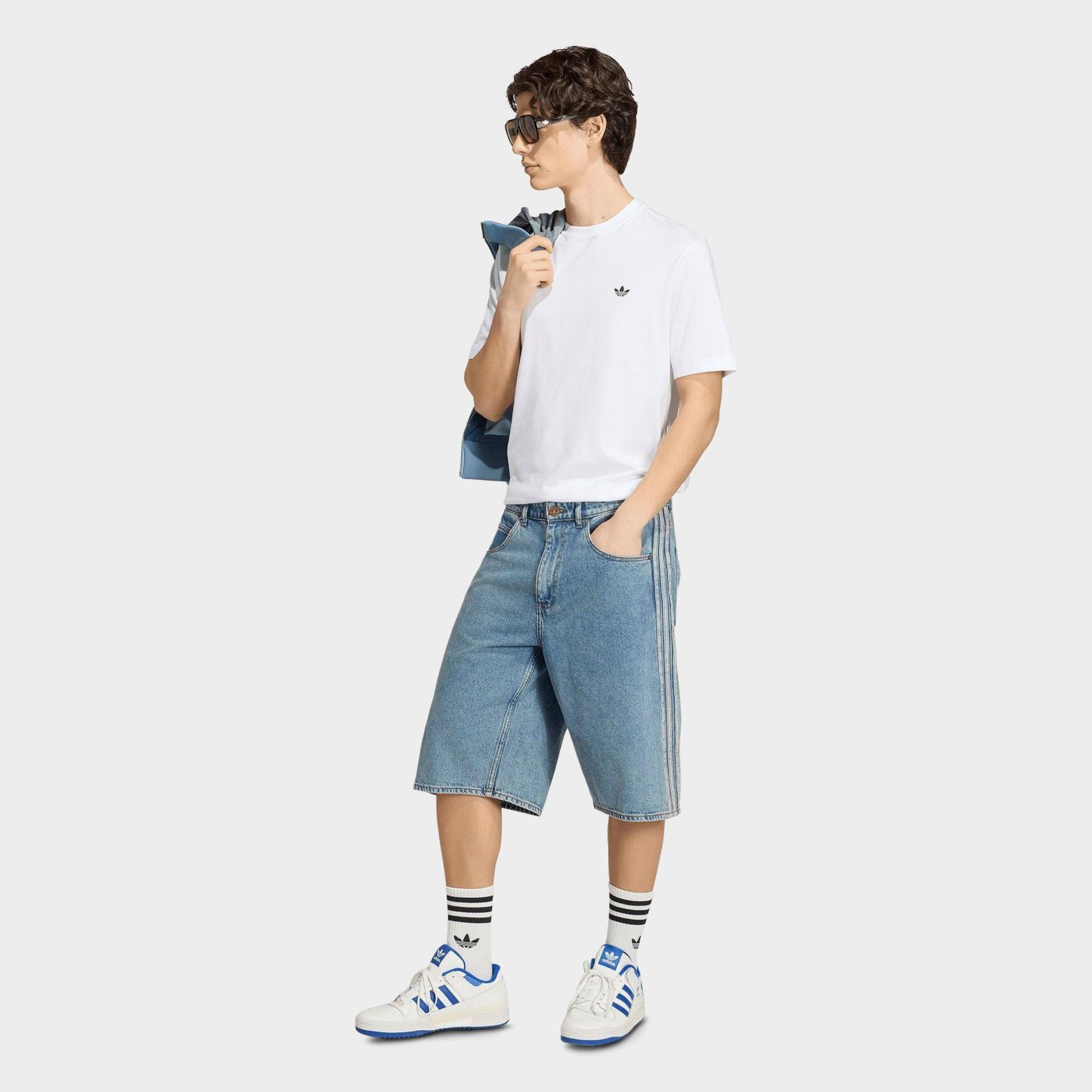 Men's adidas Originals Firebird Adicolor Straight Denim Shorts - Worn Blue Denim
