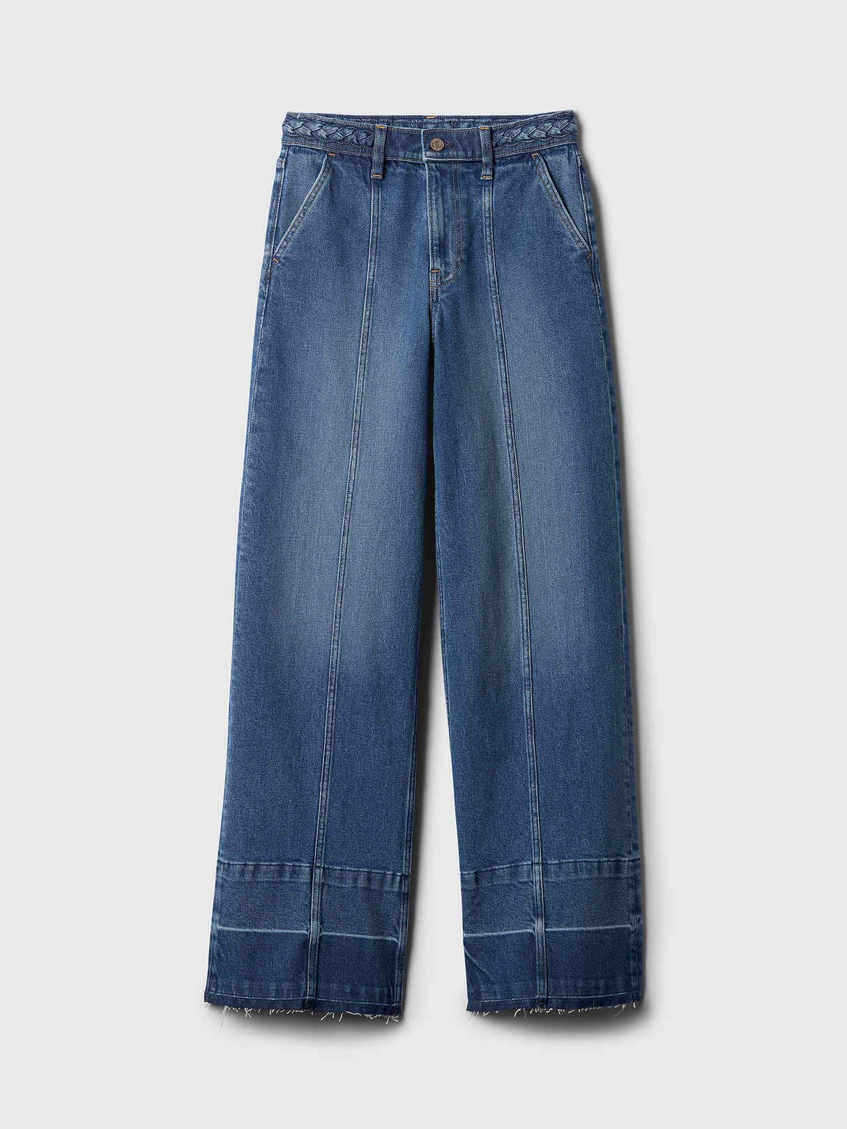 High Rise Stride Wide-Leg Jeans - Medium indigo