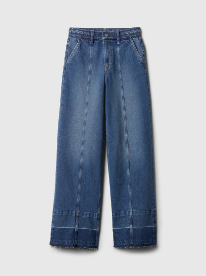 High Rise Stride Wide-Leg Jeans - Medium indigo