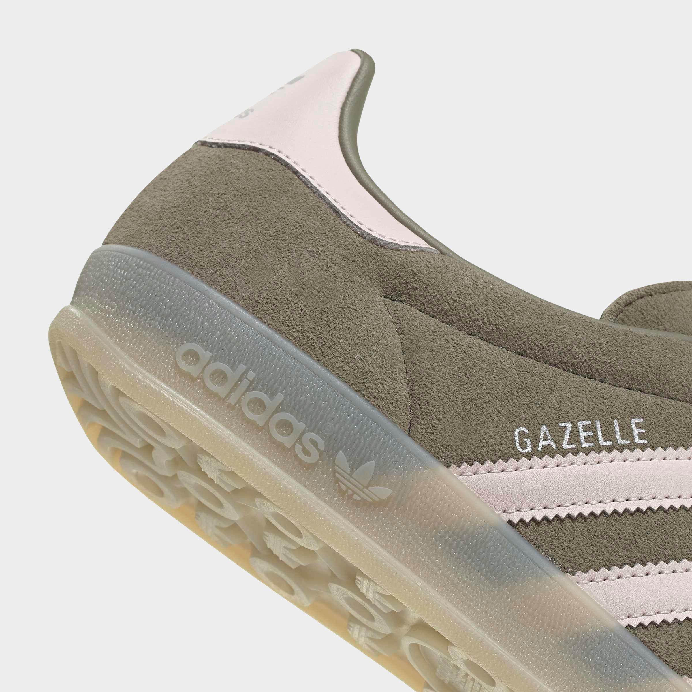 Men's adidas Originals Gazelle Indoor Casual Shoes - Olive Strata/Wonder Quartz/Clay - Detail shot