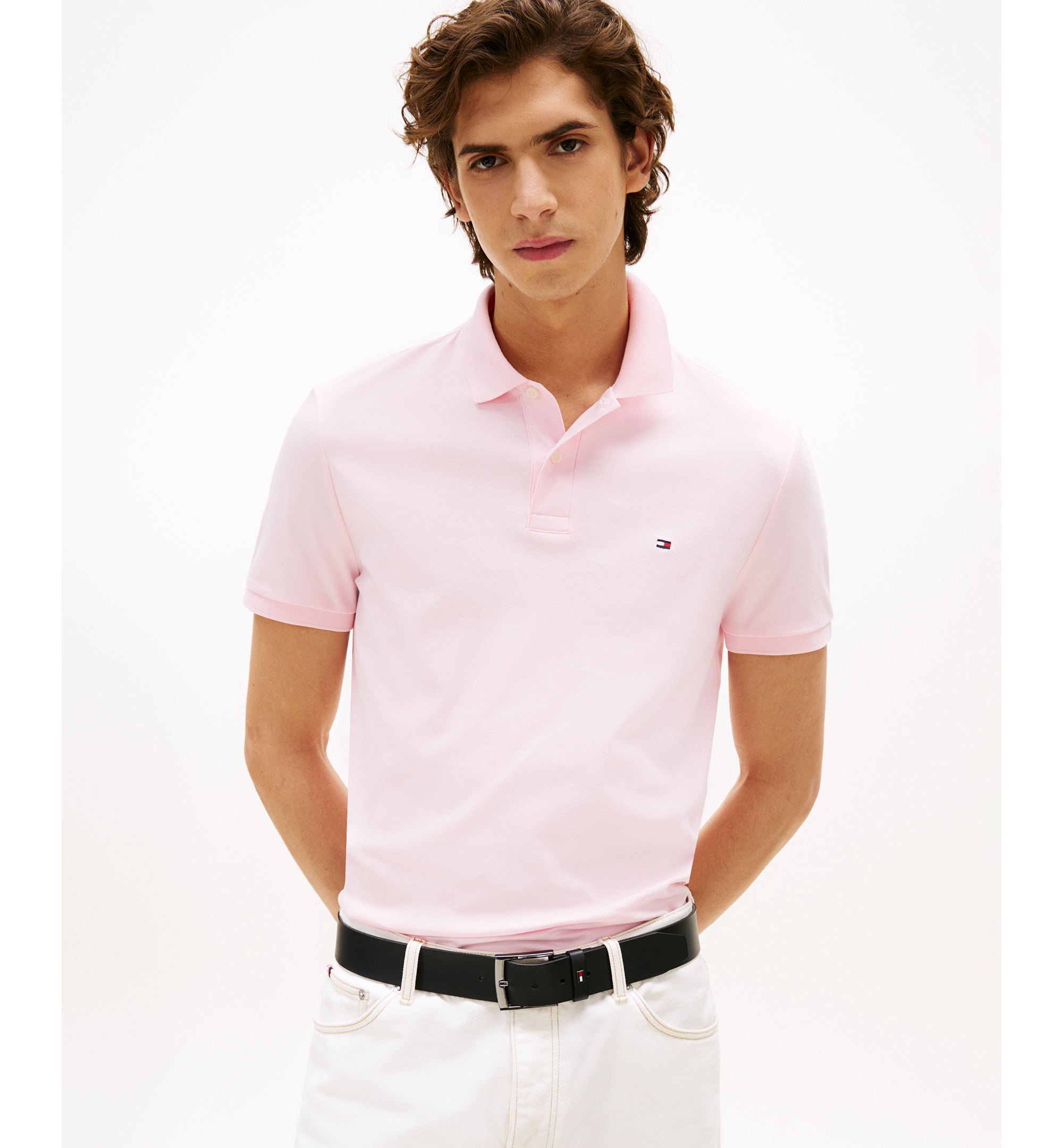 Tommy Hilfiger Men's Regular-Fit Smooth Touch Liquid Cotton Polo Shirts - Pink Lily