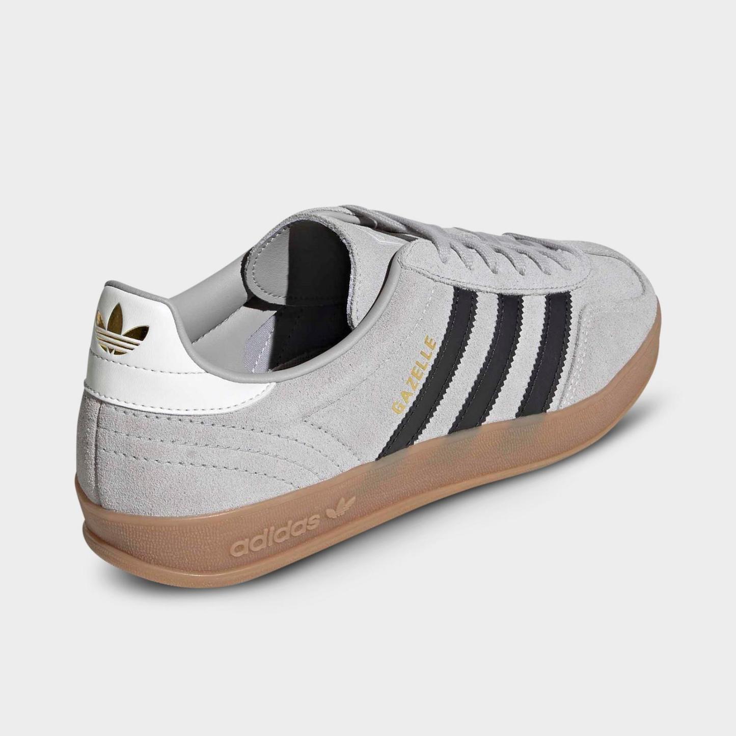 Men's adidas Originals Gazelle Indoor Casual Shoes - Grey/Black/Gum - view 4