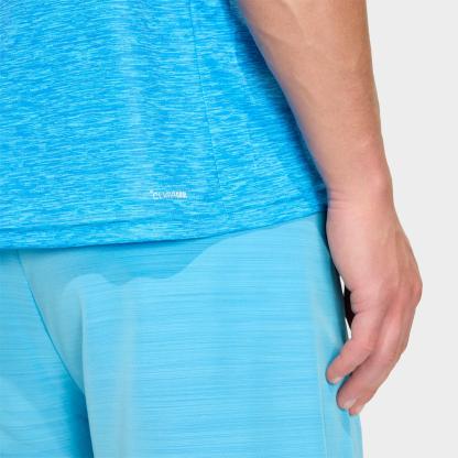 Men's adidas Workout Essentials Brandlove T-Shirt - Lucid Ray Blue Melange/Lucid Aquamarine - view 4