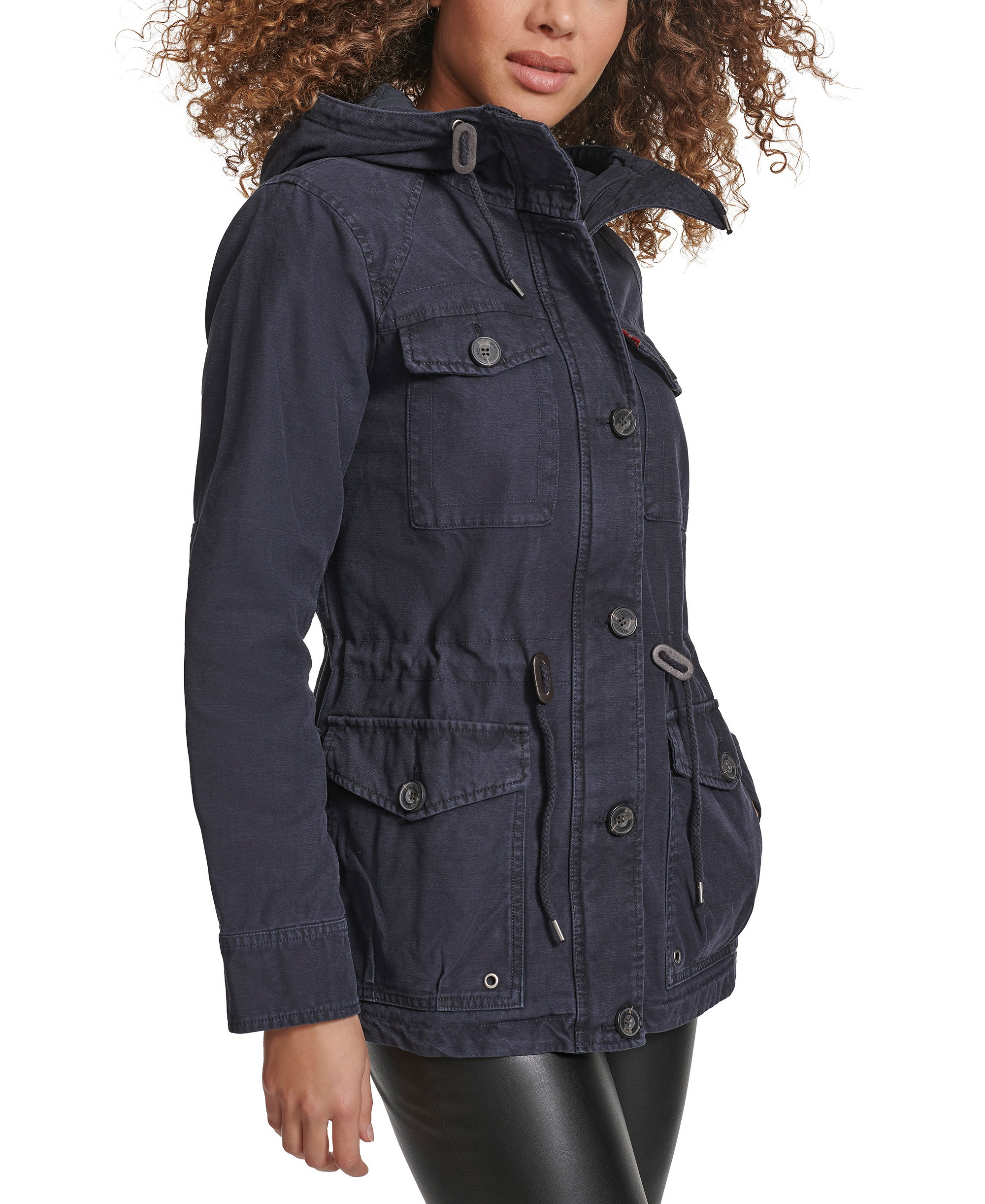 Levi's Women's Hooded Military Jacket - Navy