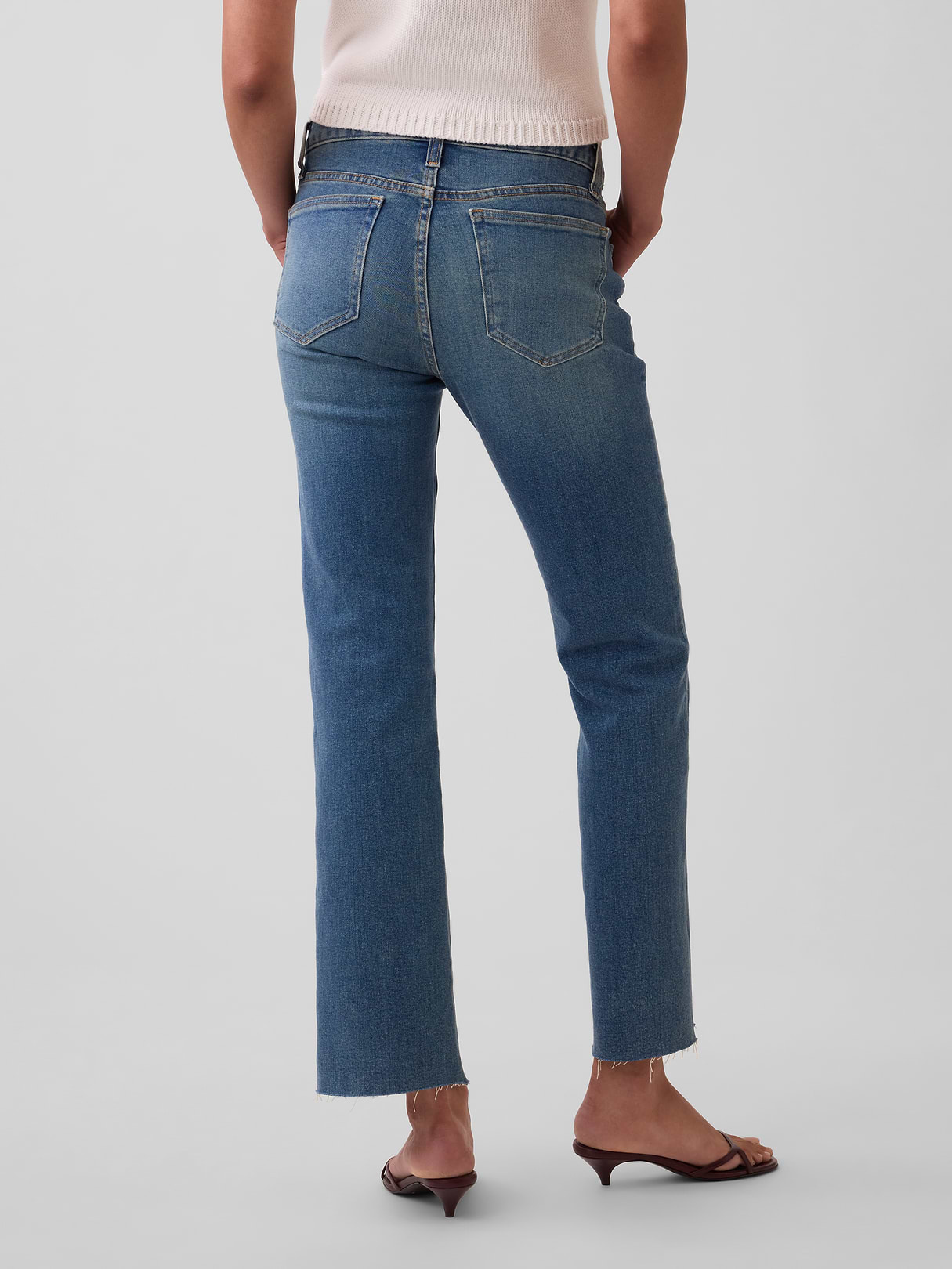 Low Rise Long & Lean Crop Jeans - Medium indigo