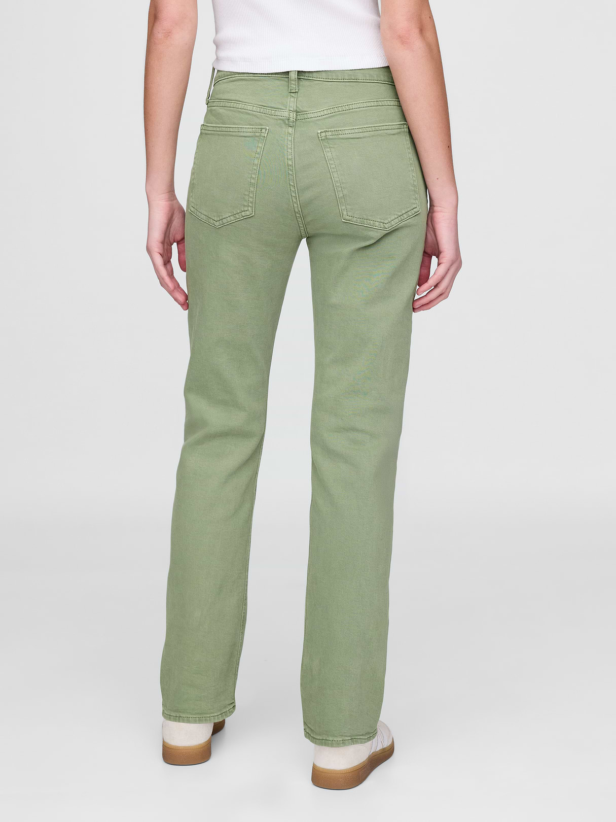 High Rise '90s Slim Straight Jeans - Twig green