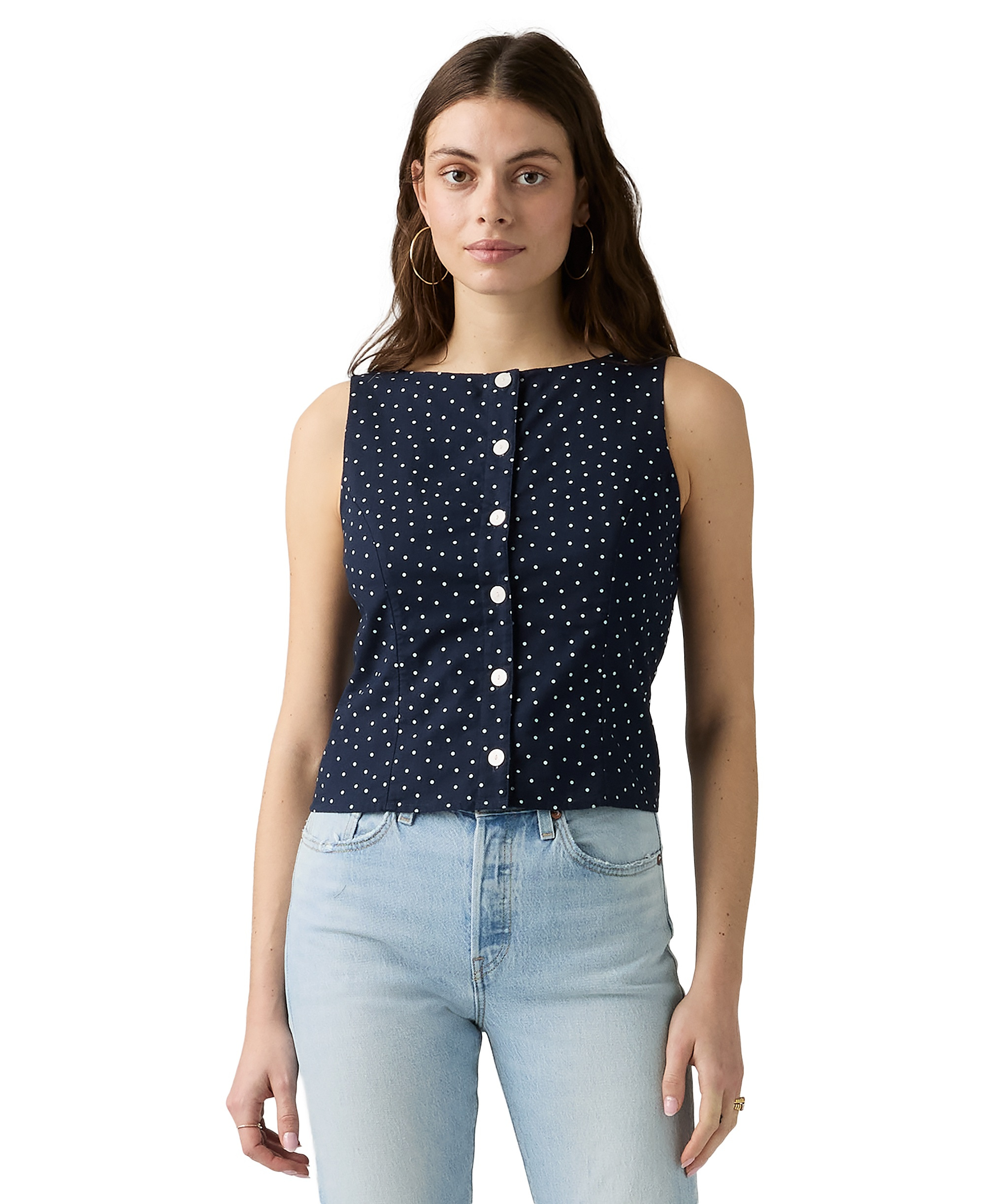 Levi's Women's Pippa Sleeveless Top - Inga Dot Navy Blazer