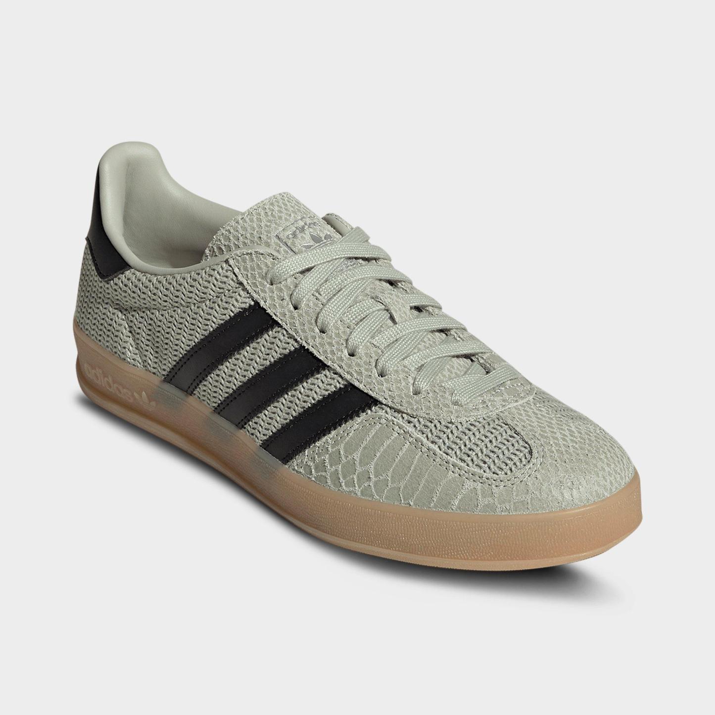 Men's adidas Originals Gazelle Indoor Casual Shoes - Halo Green/Core Black/Gum - Both shoes facing left