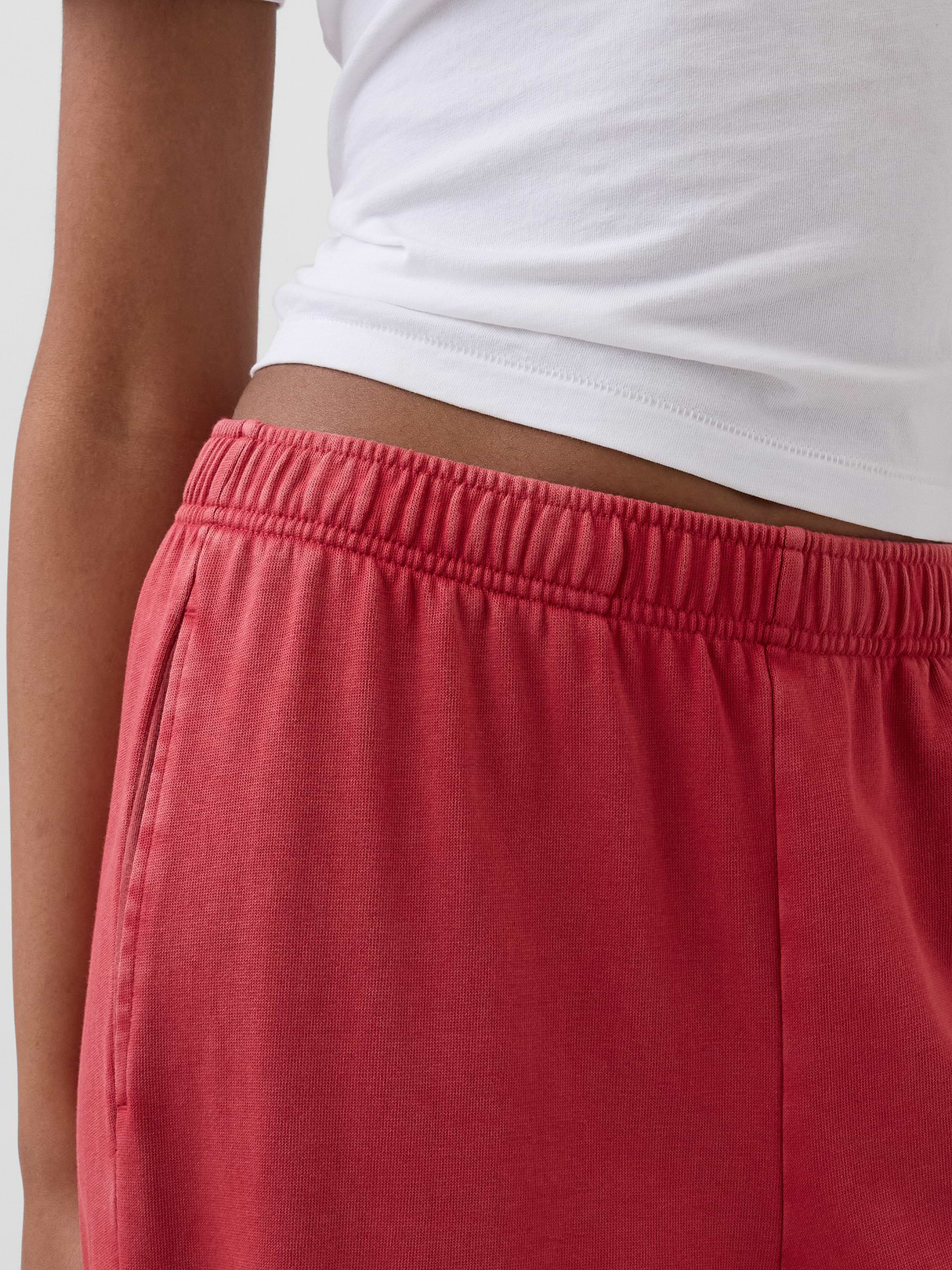Mid Rise VintageSoft Terry Loose Sweatpants - Chakra red