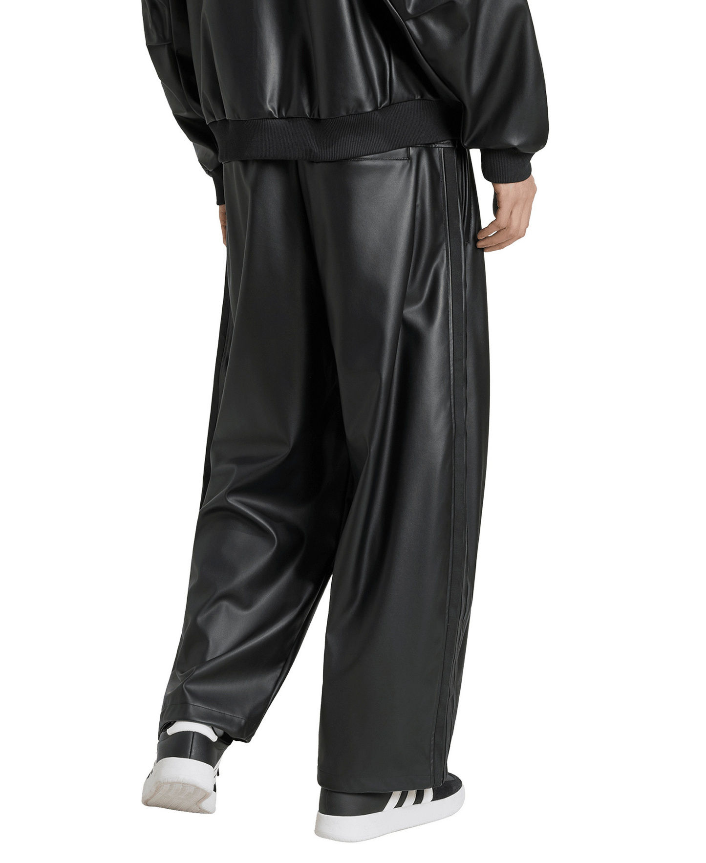 adidas Men's Stadium Faux Leather Pants - Black